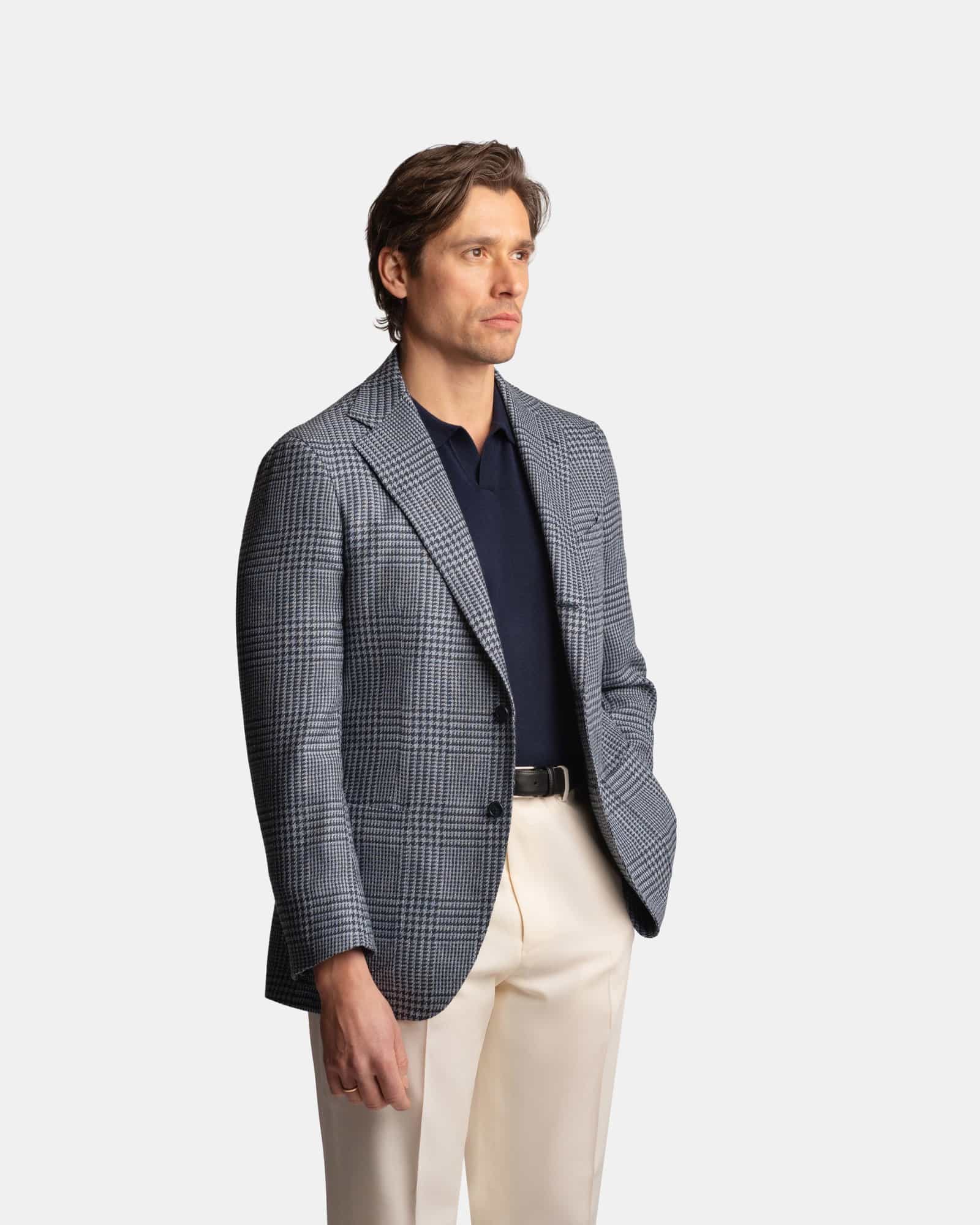 Mod 2 Summer Glencheck Jacket Navy