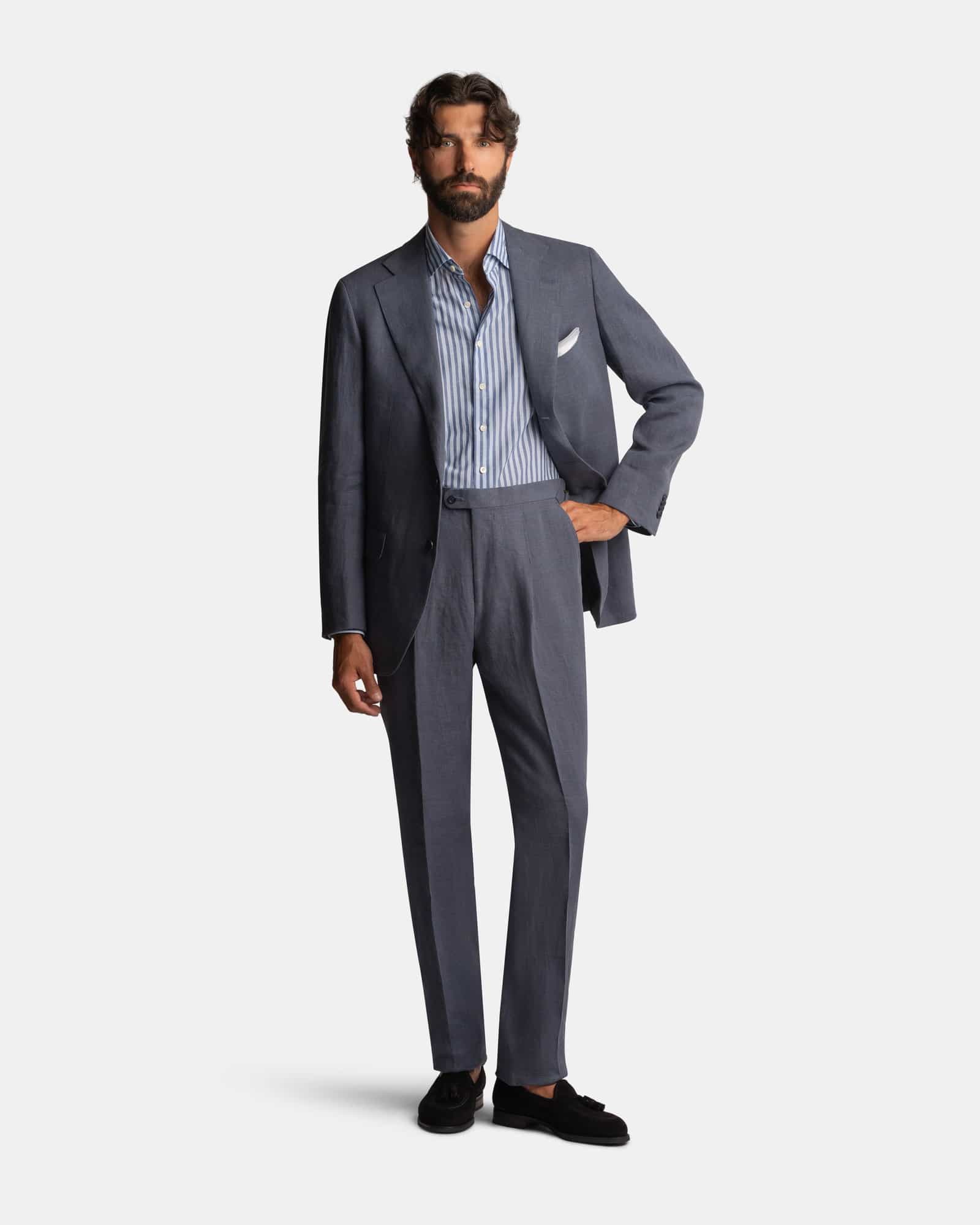 Mod 2 French Linen Suit Blue