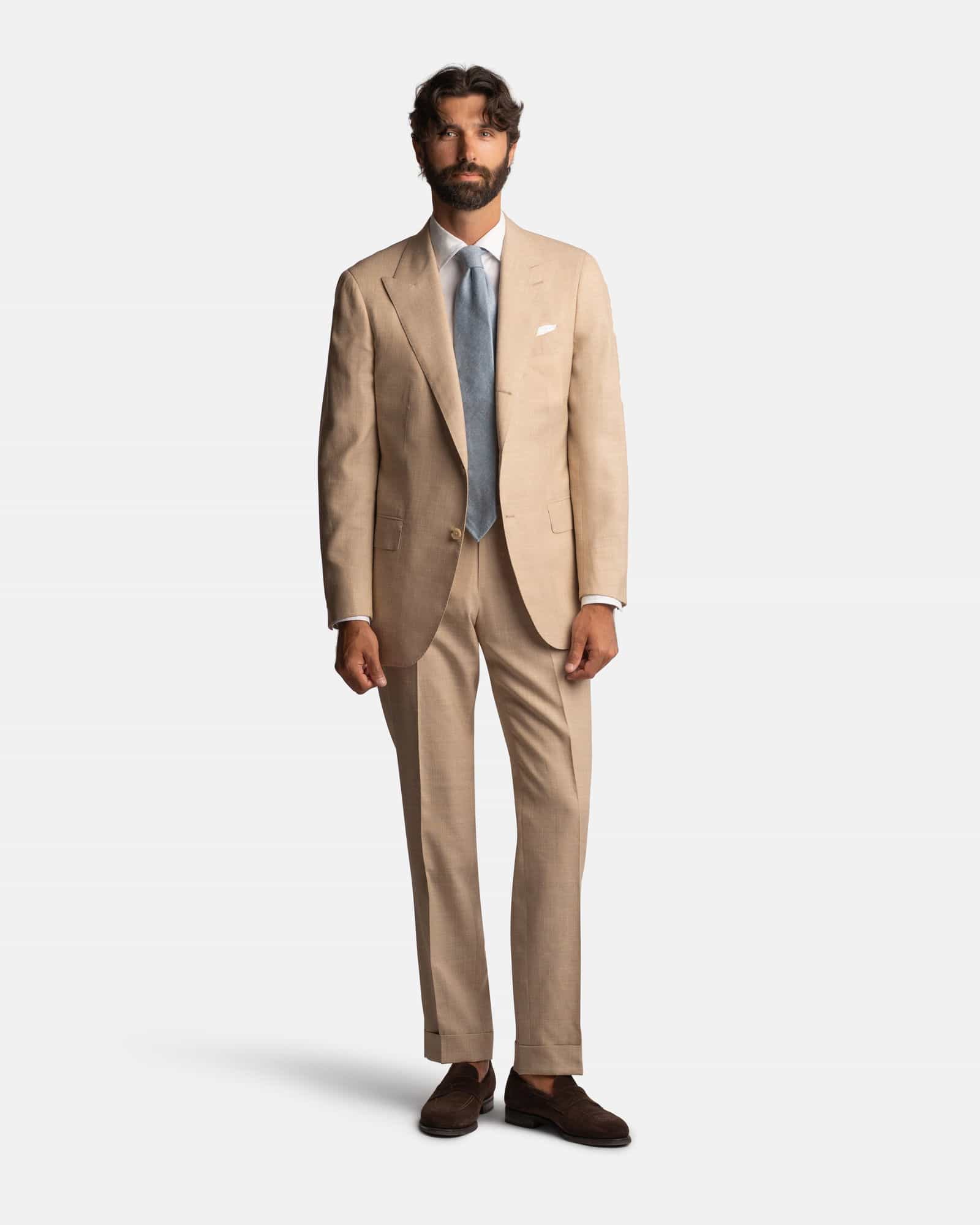 Mod 2 Wool Linen Silk Suit Beige