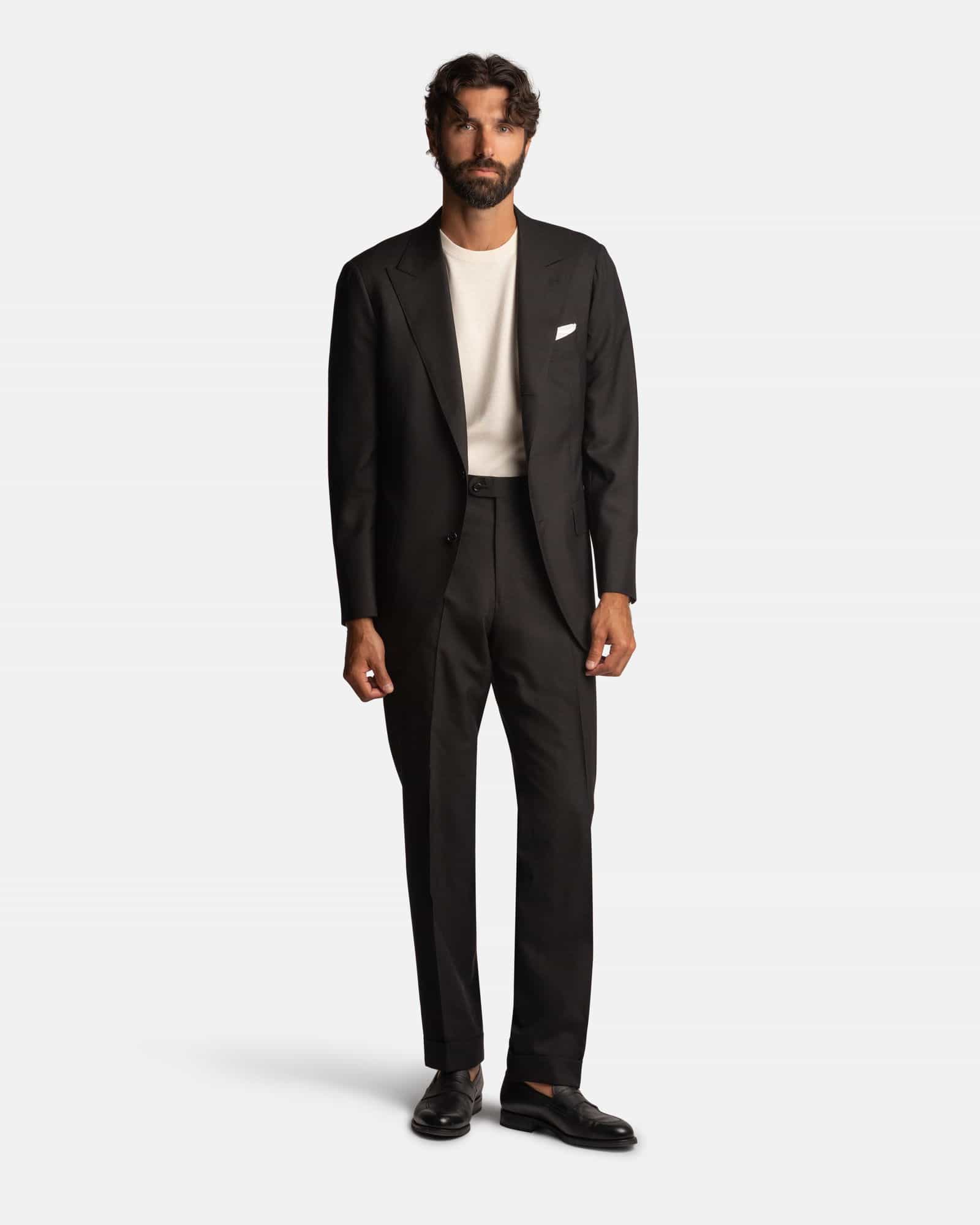 Mod 2 Wool Linen Silk Suit Black