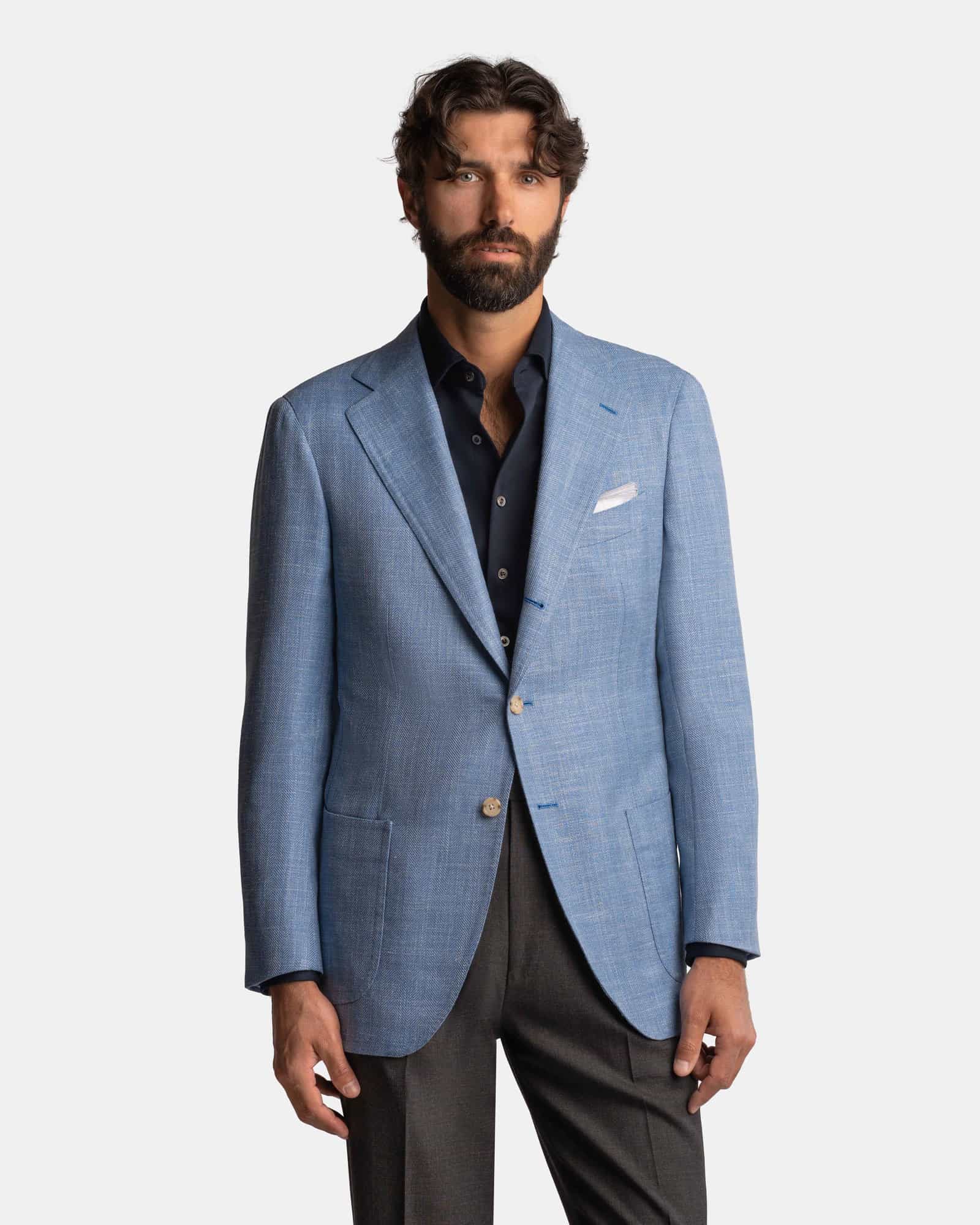 Mod 2 Herringbone Jacket Blue