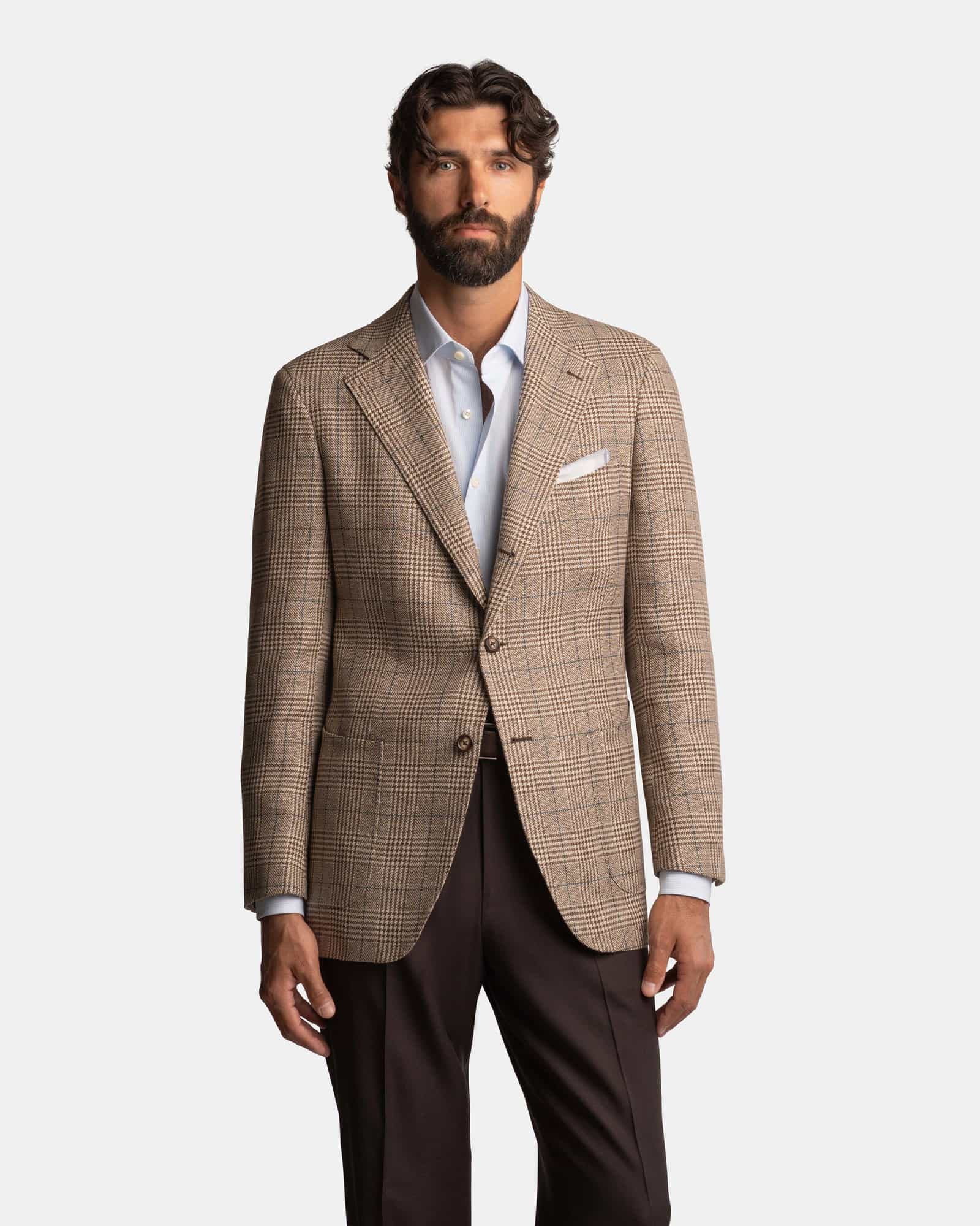 Mod 2 British Summer Overchecked Jacket Brown