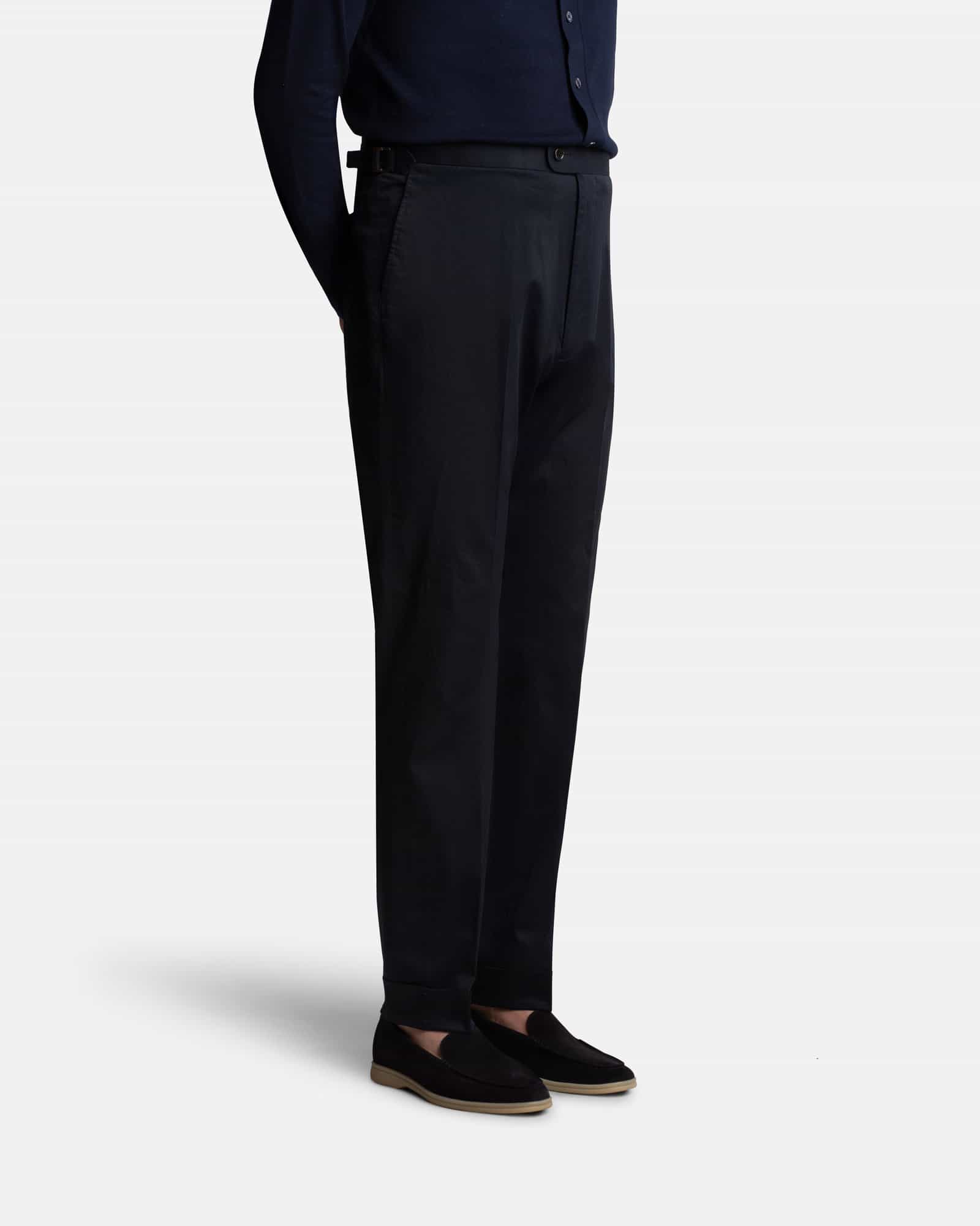Mod 2 Flat Front Cotton Trouser Navy