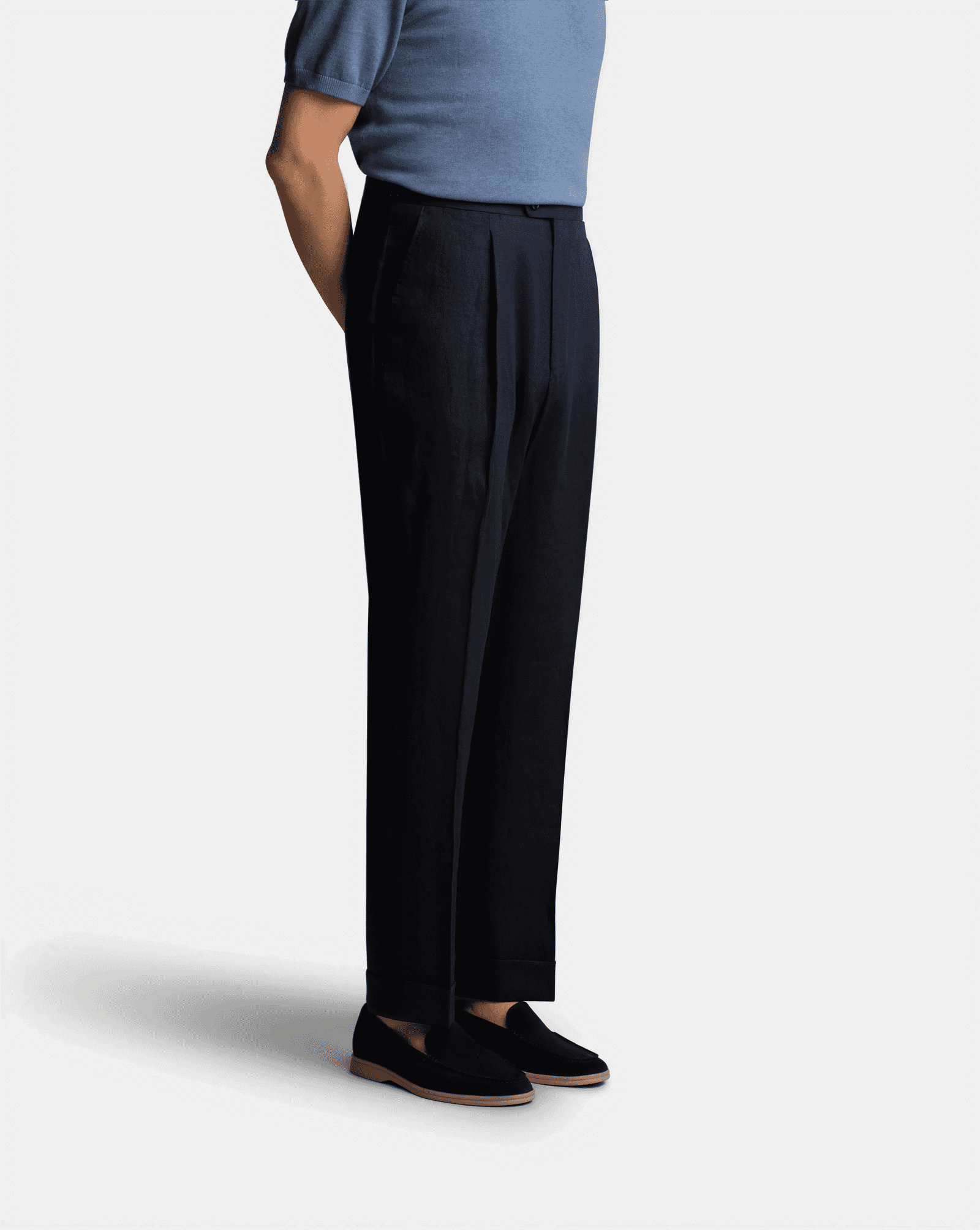 Mod 3 Cavour Exclusive Linen Trouser Navy