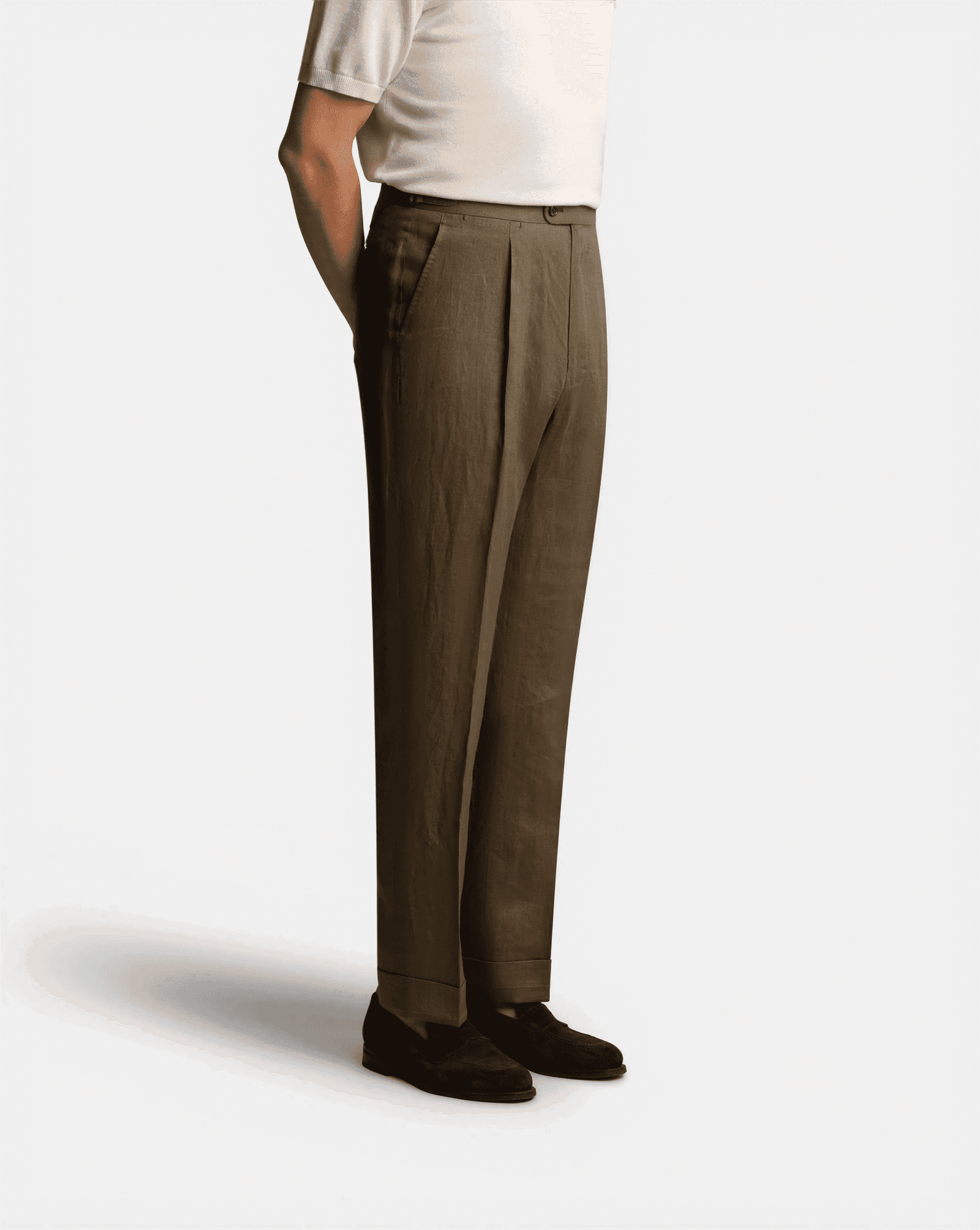 Mod 3 Cavour Exclusive Linen Trouser Olive