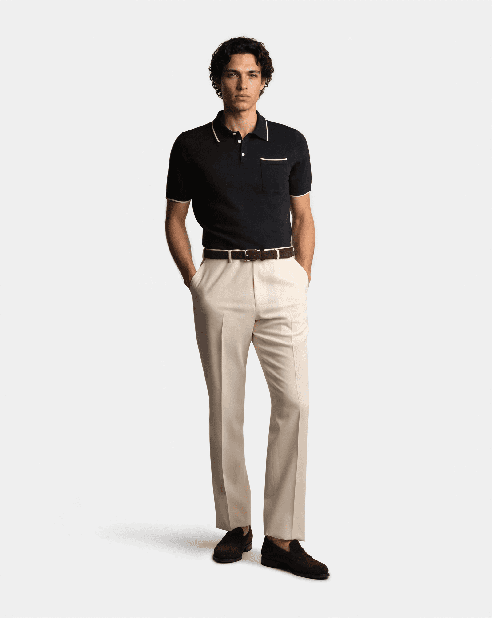 Contrast Sport Polo Navy