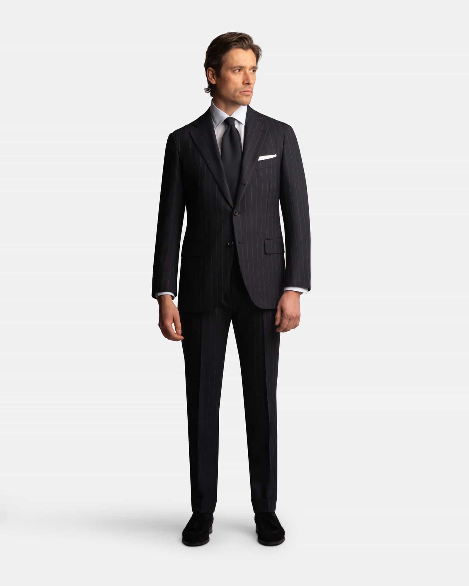 Mod 2 British Hightwist Pinstripe Suit Navy