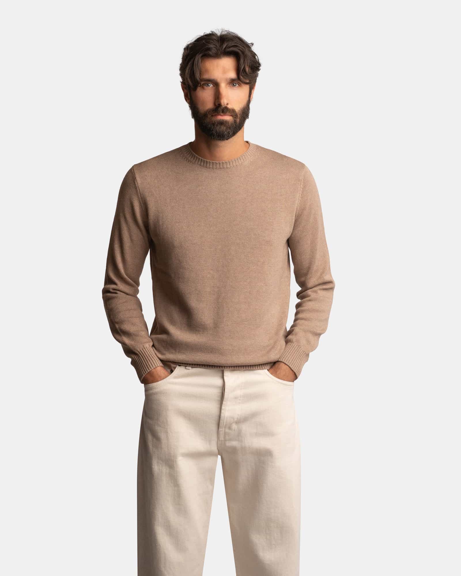CashSilk Round Neck Sweater Beige