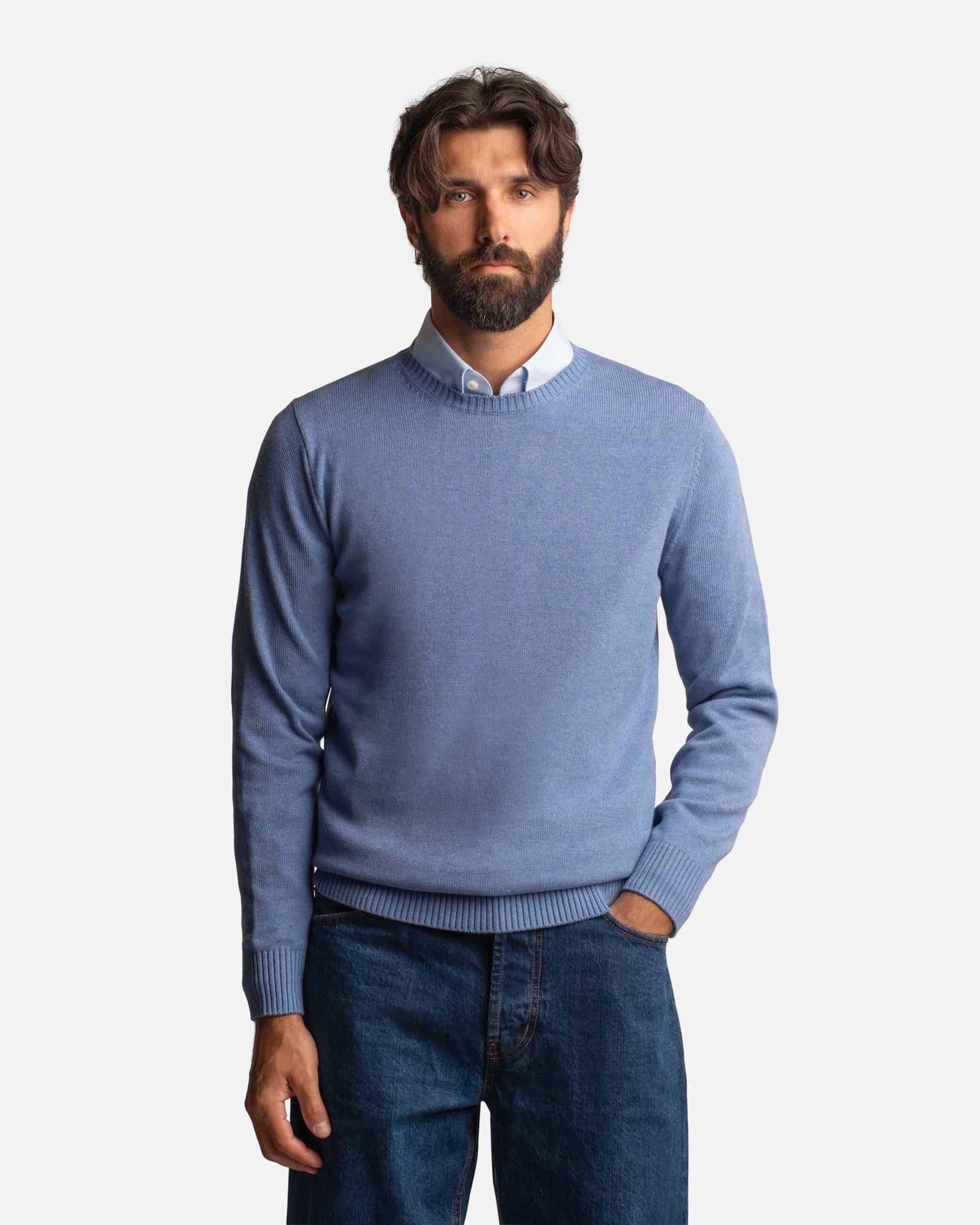 CashSilk Round Neck Sweater Light Blue