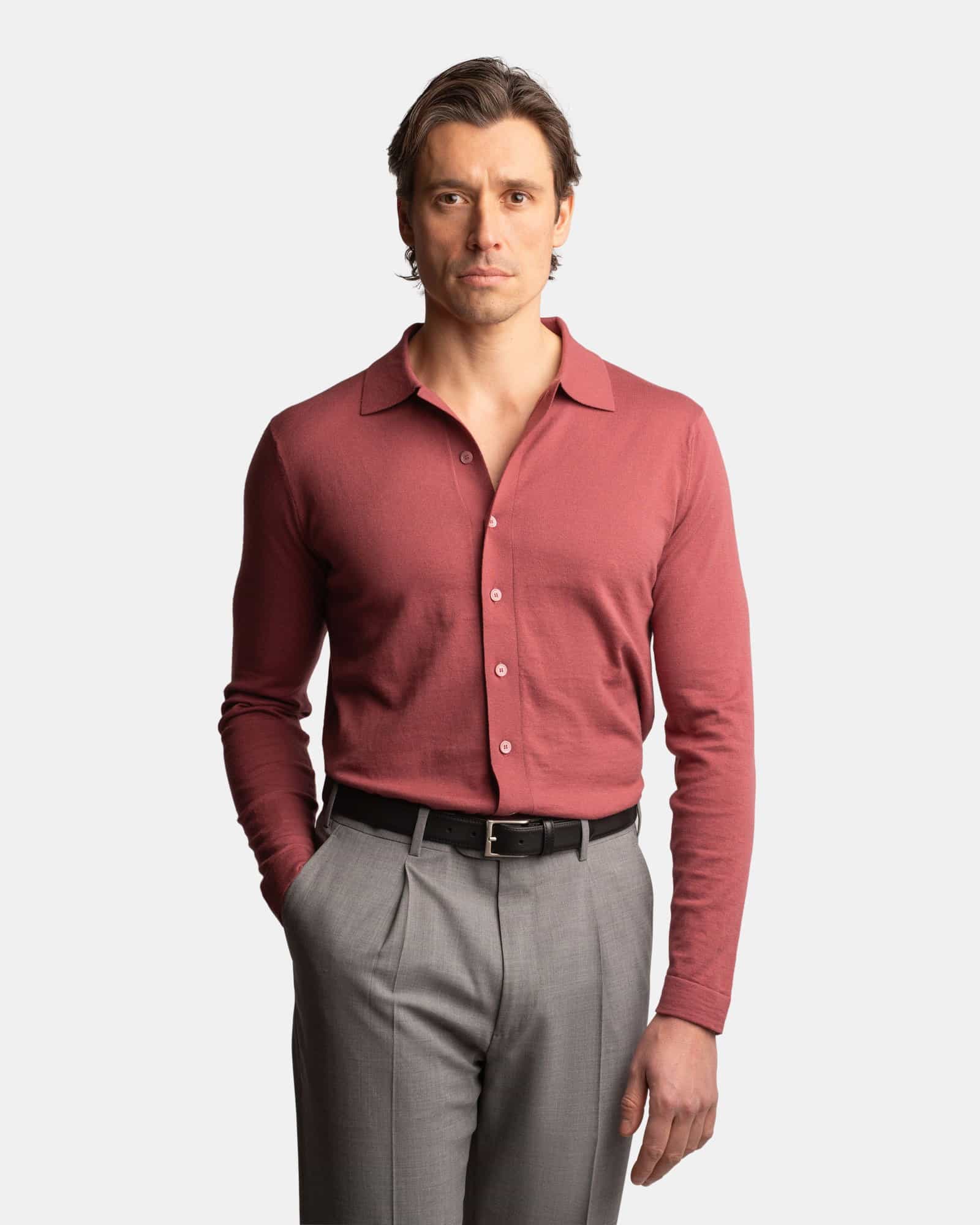 CashSilk Knitted Shirt Red