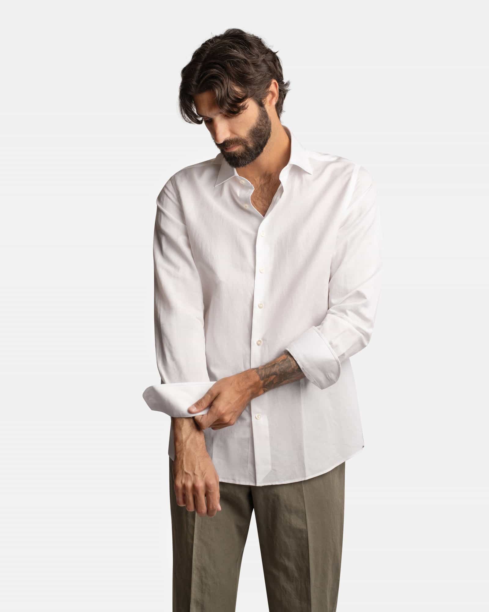 Premium Cotton Linen Shirt White