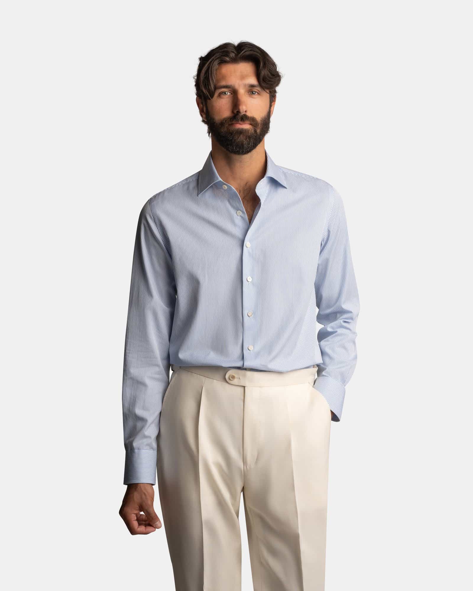 Handmade Striped Shirt Blue