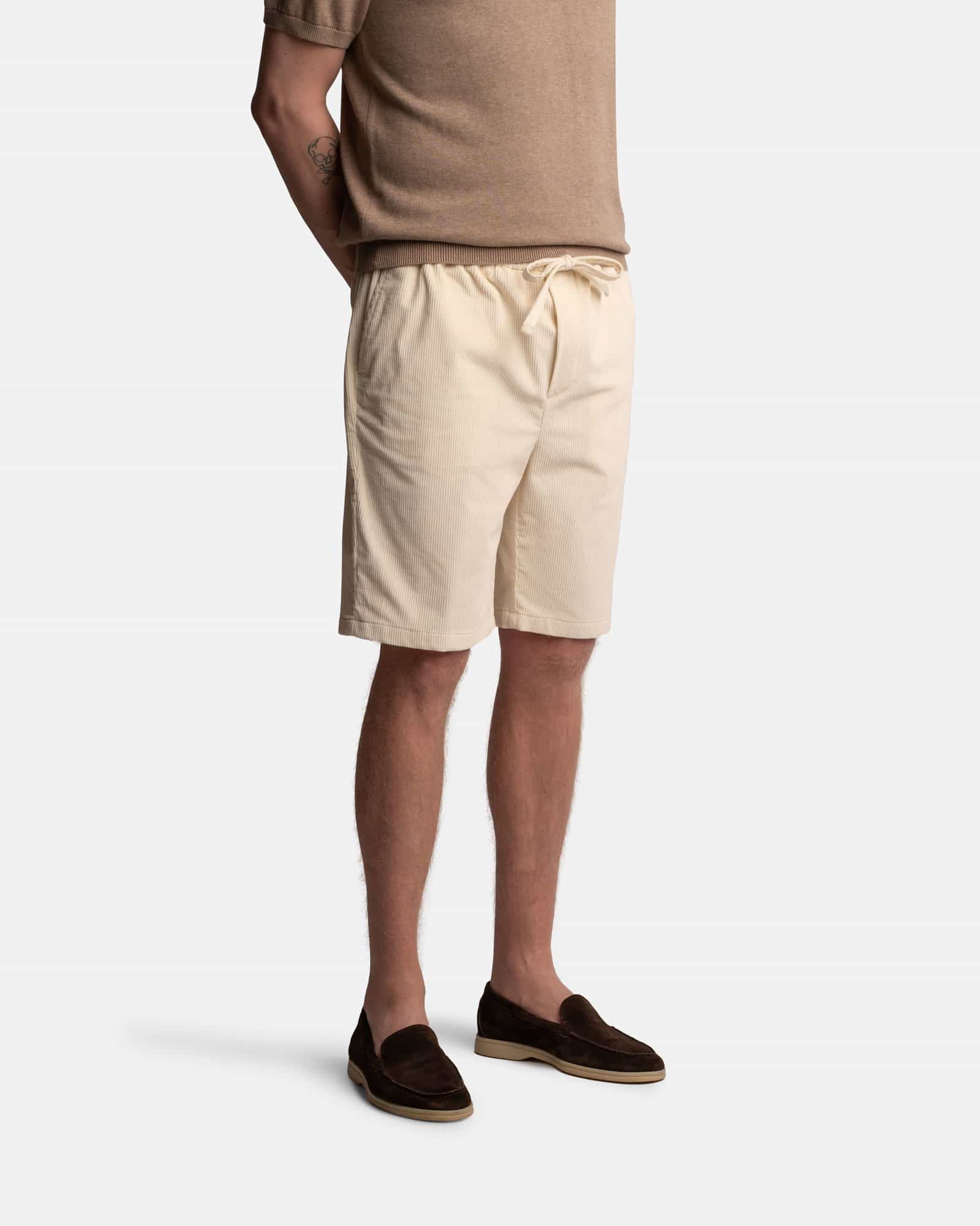 Corduroy Shorts White