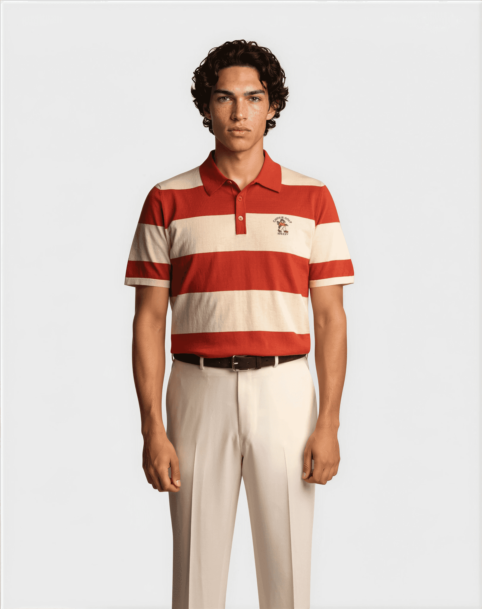 Ryder Cup Striped Polo Terracotta