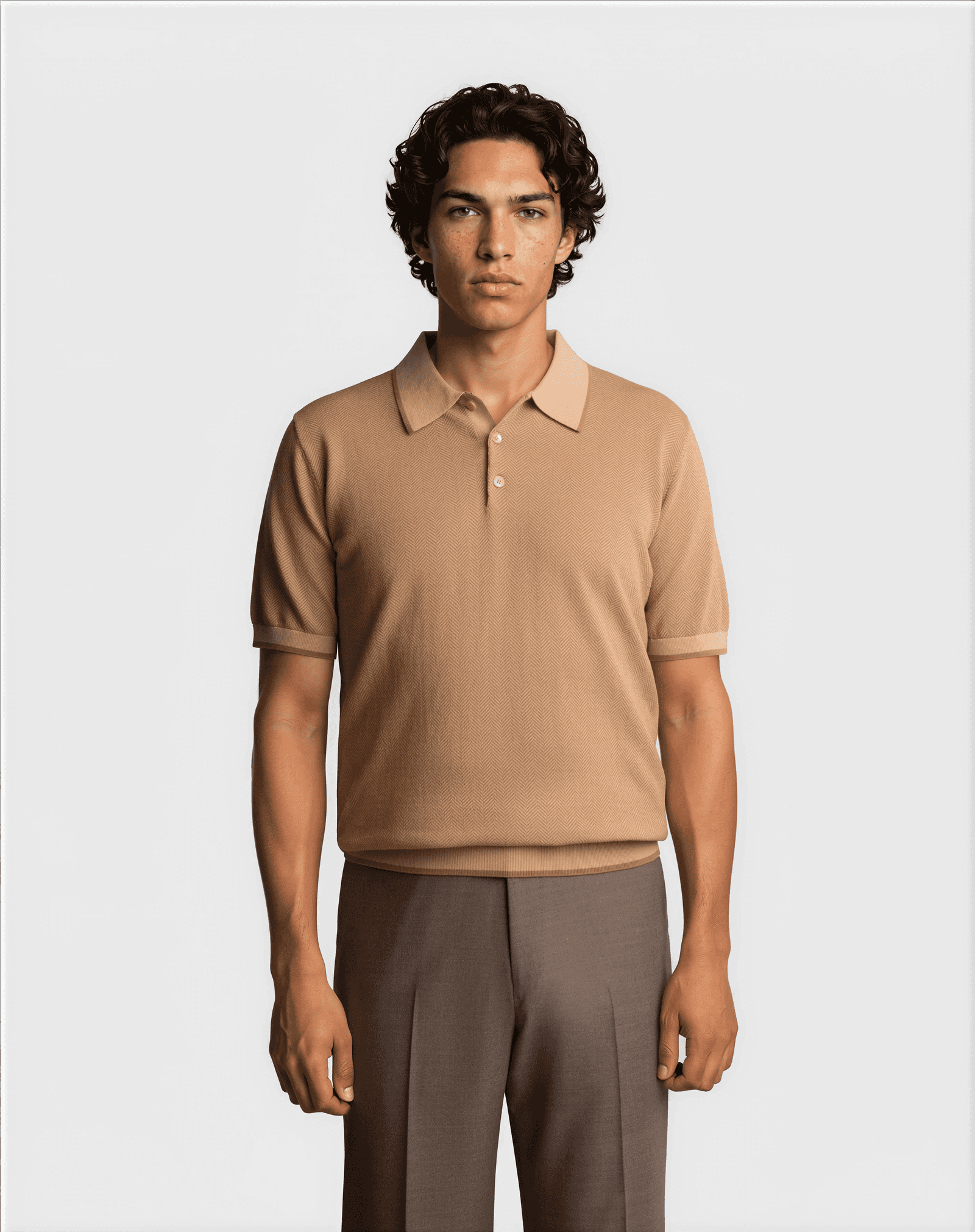 Herringbone Polo Beige