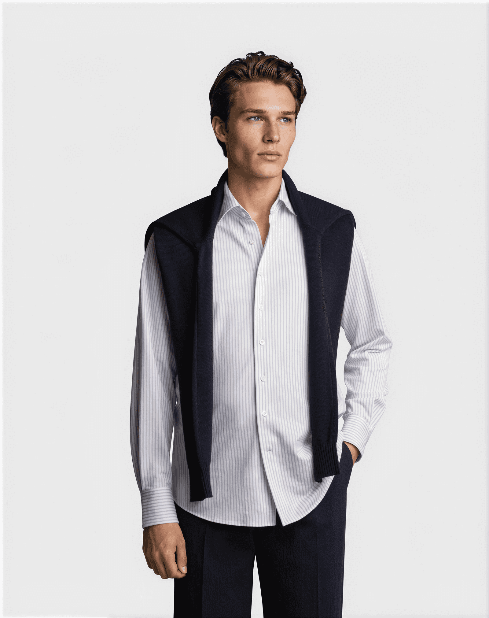 Jersey Striped Shirt Blue