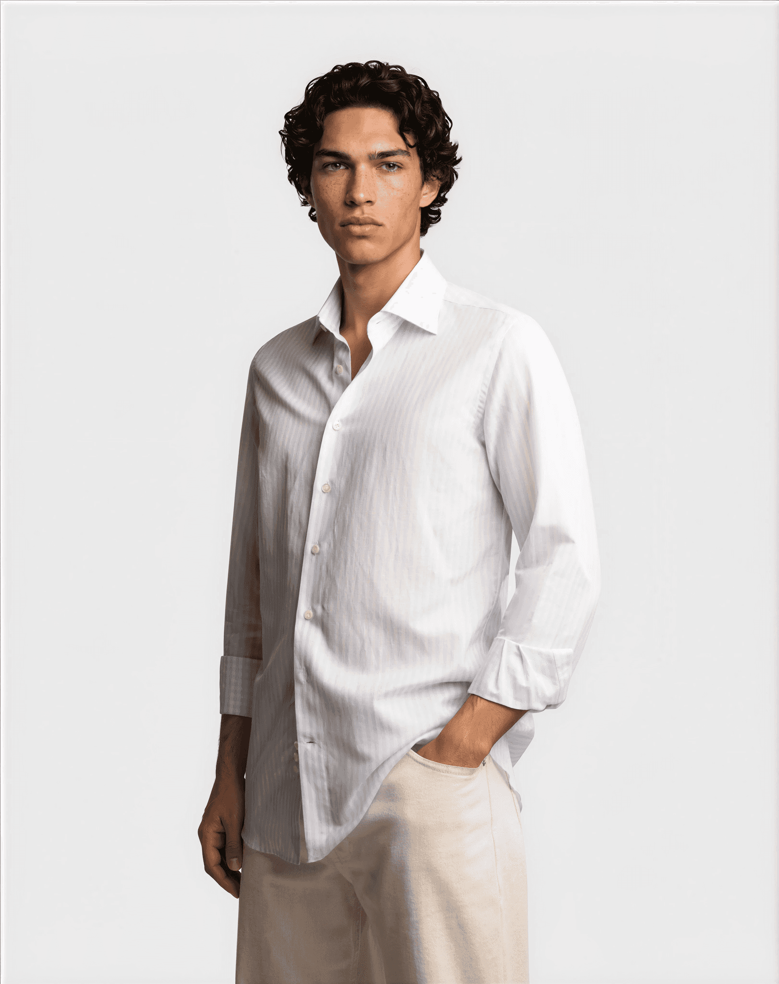 Premium Cotton Linen Shirt Blue