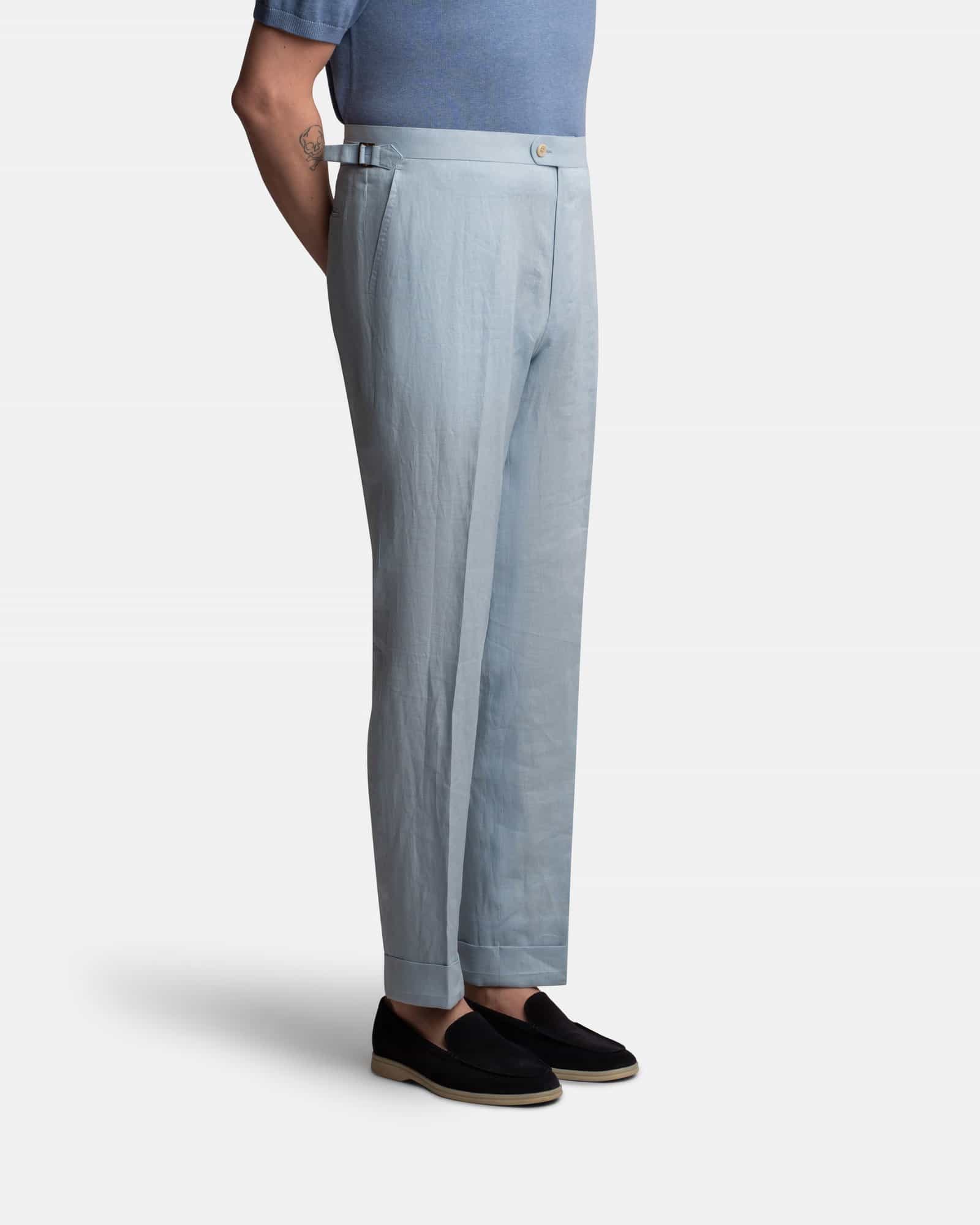 Mod 2 Cavour Exclusive Linen Trouser Light Blue