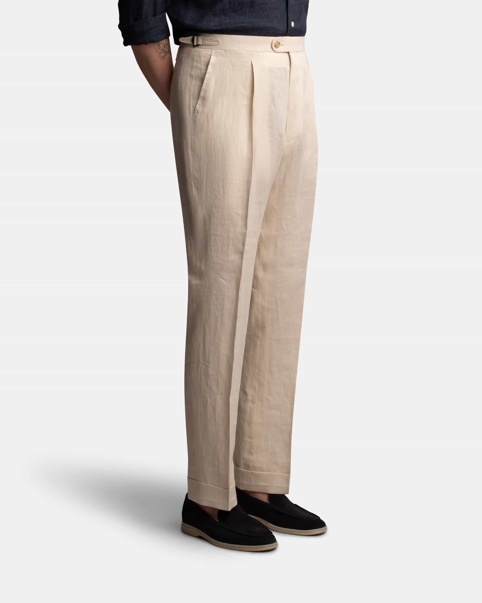 Mod 3 Cavour Exclusive Linen Trouser Beige