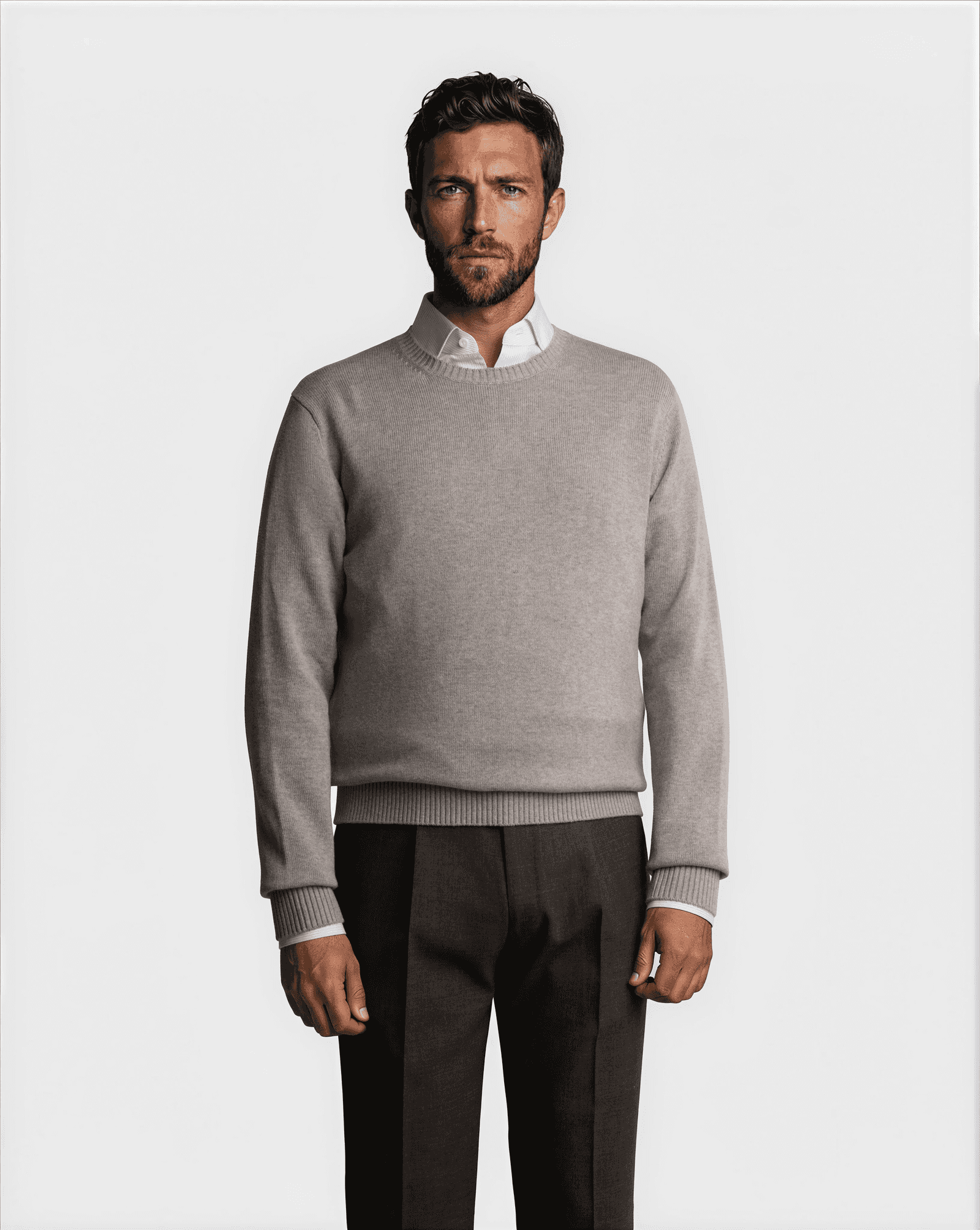 CashSilk Round Neck Sweater Grey