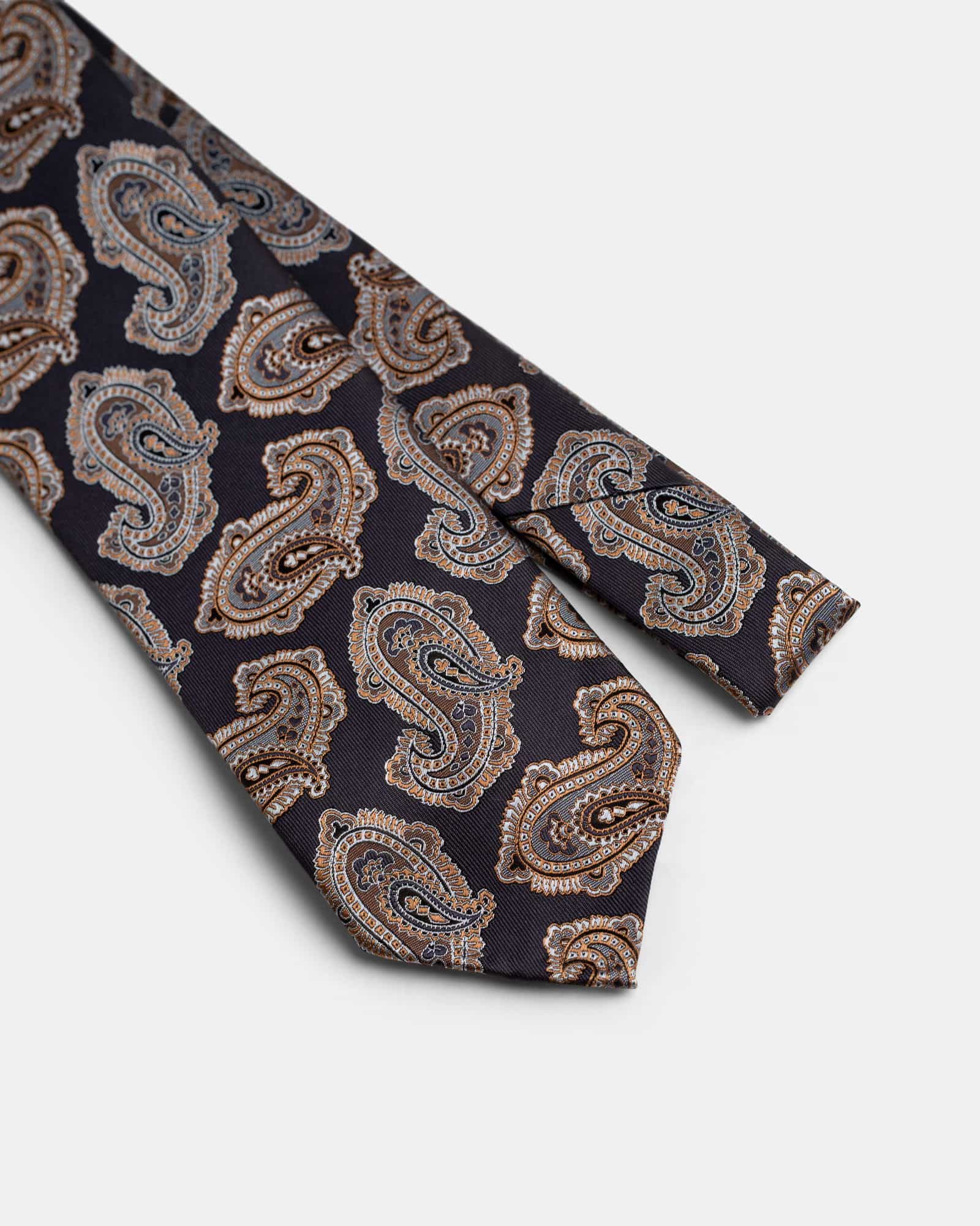 Paisley Jacquard Tie Navy