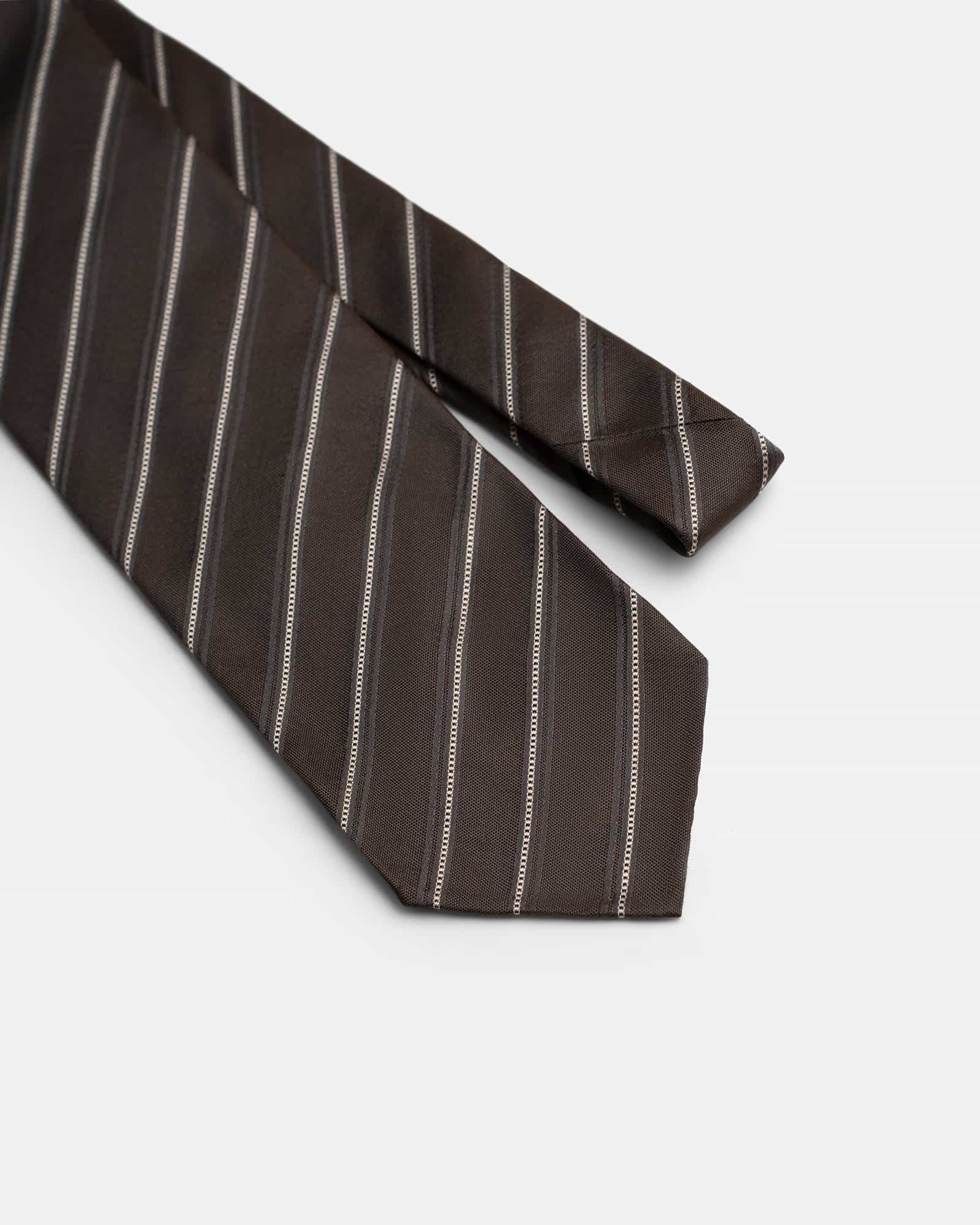 Silk Stripe Tie Olive