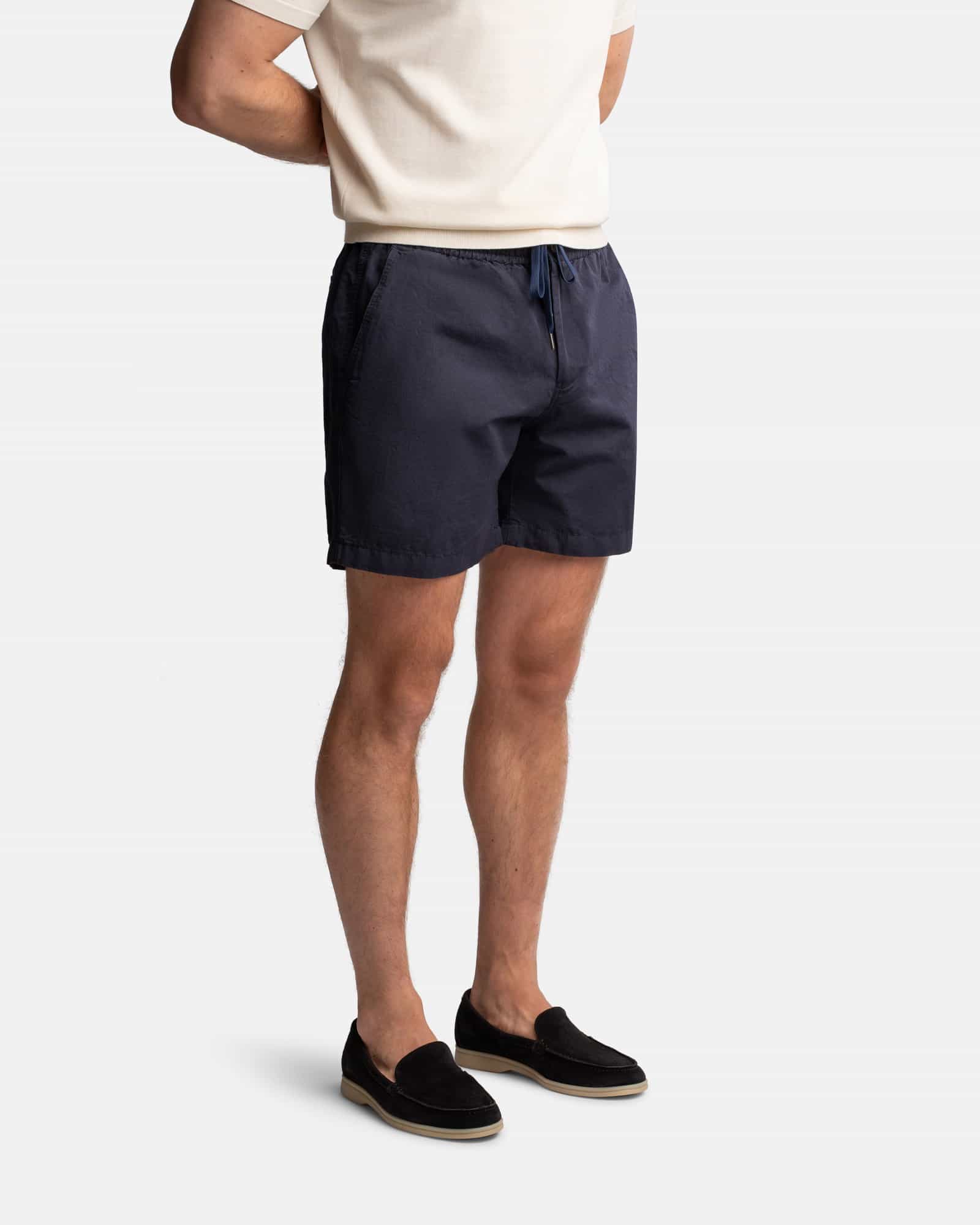 Cotton Linen Shorts Navy