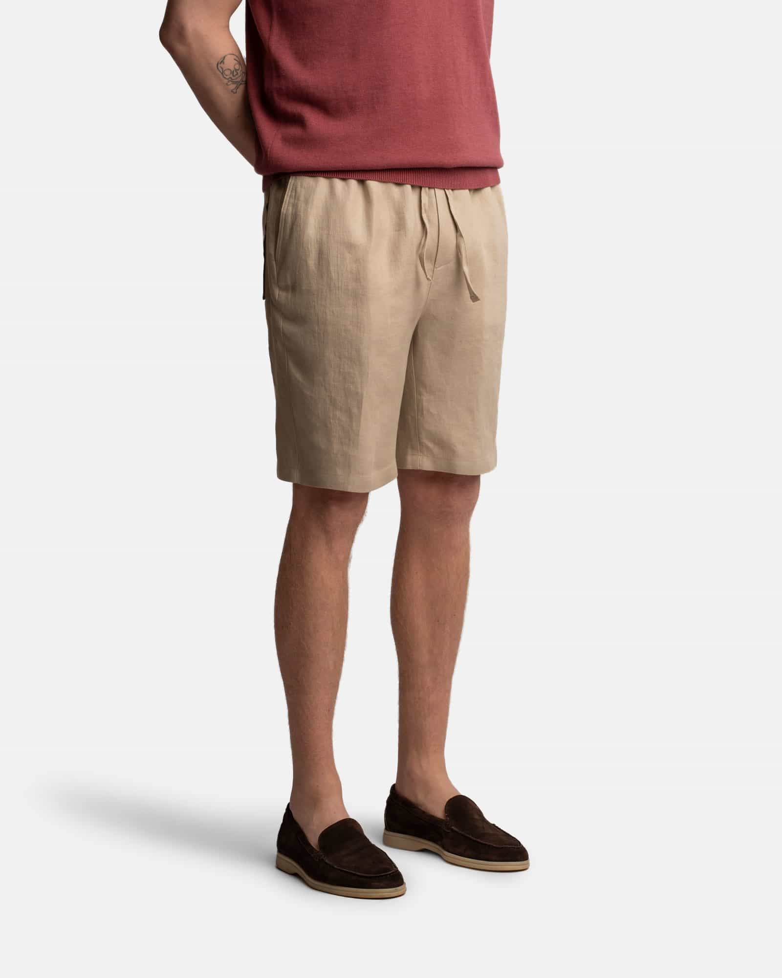 Summer Linen Shorts Taupe