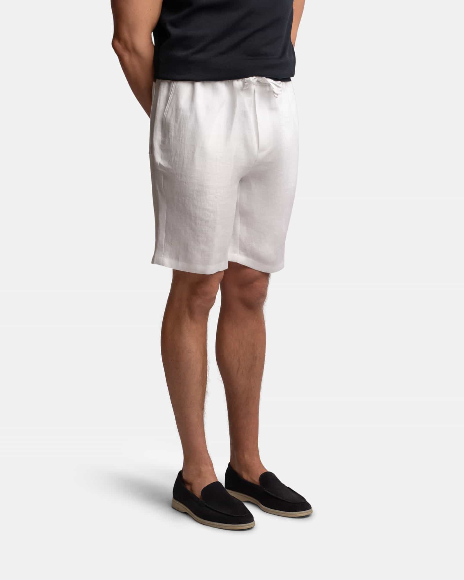 Summer Linen Shorts White