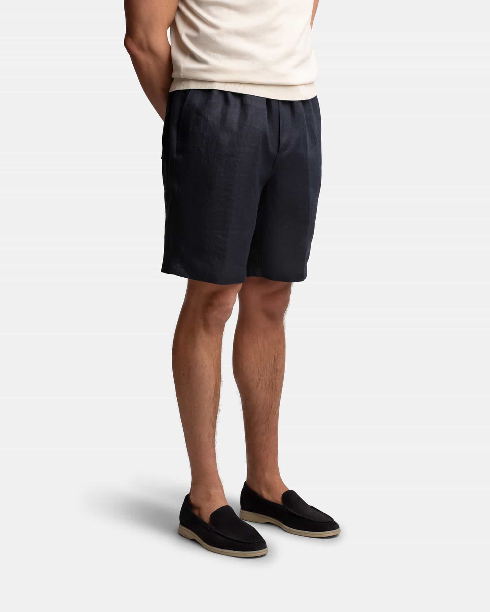 Summer Linen Shorts Navy