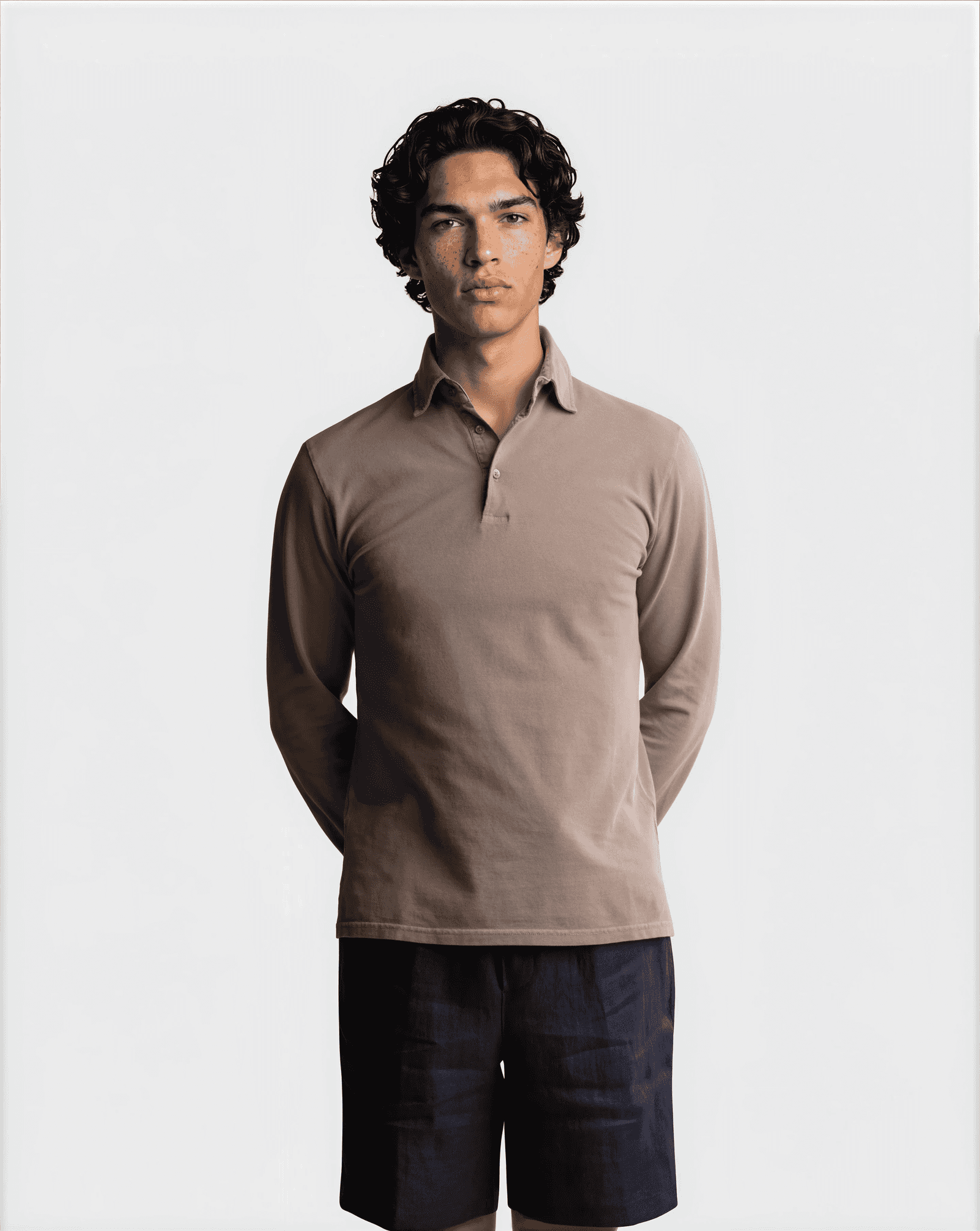 Supima Sport L/S Polo Beige