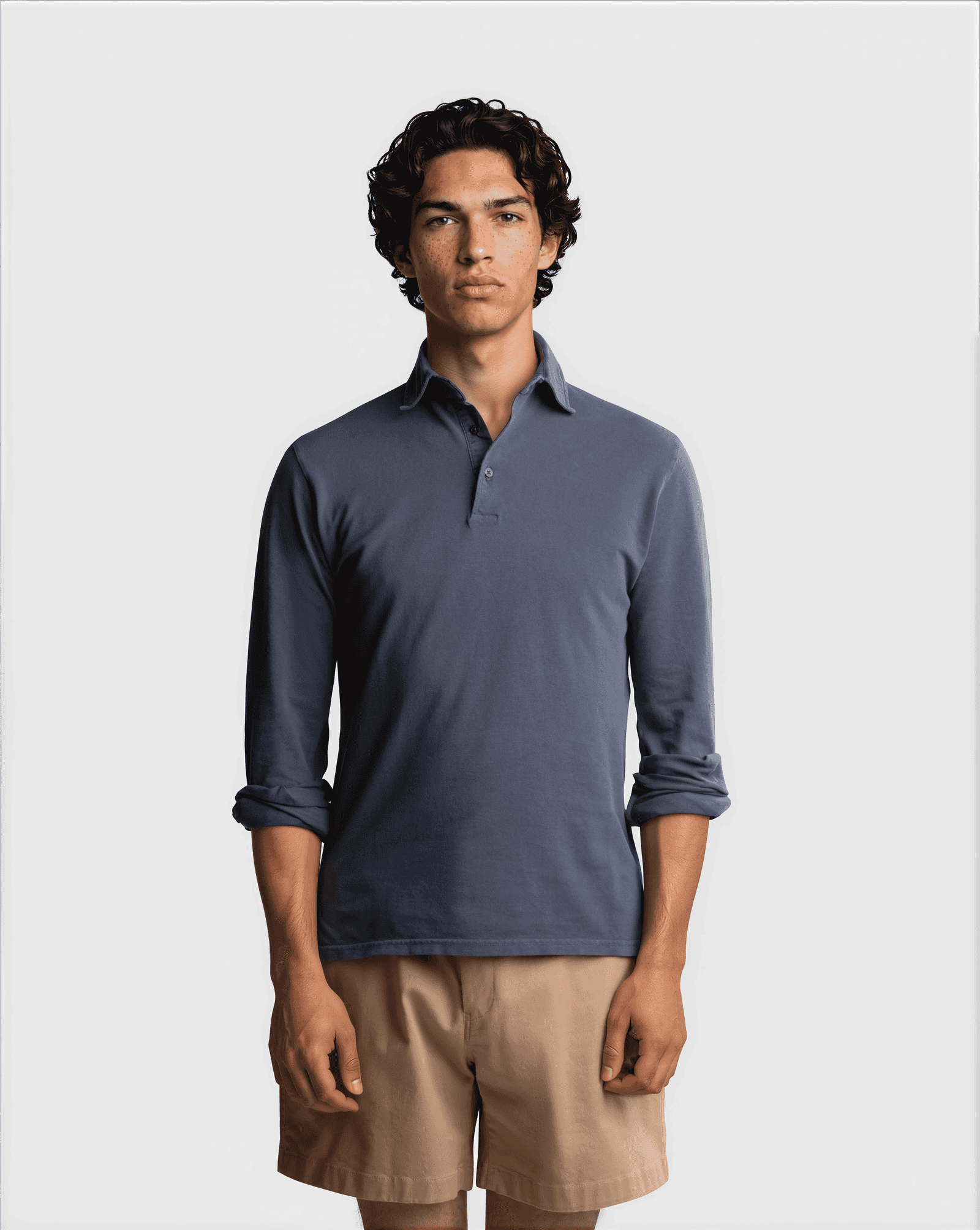 Supima Sport L/S Polo Blue
