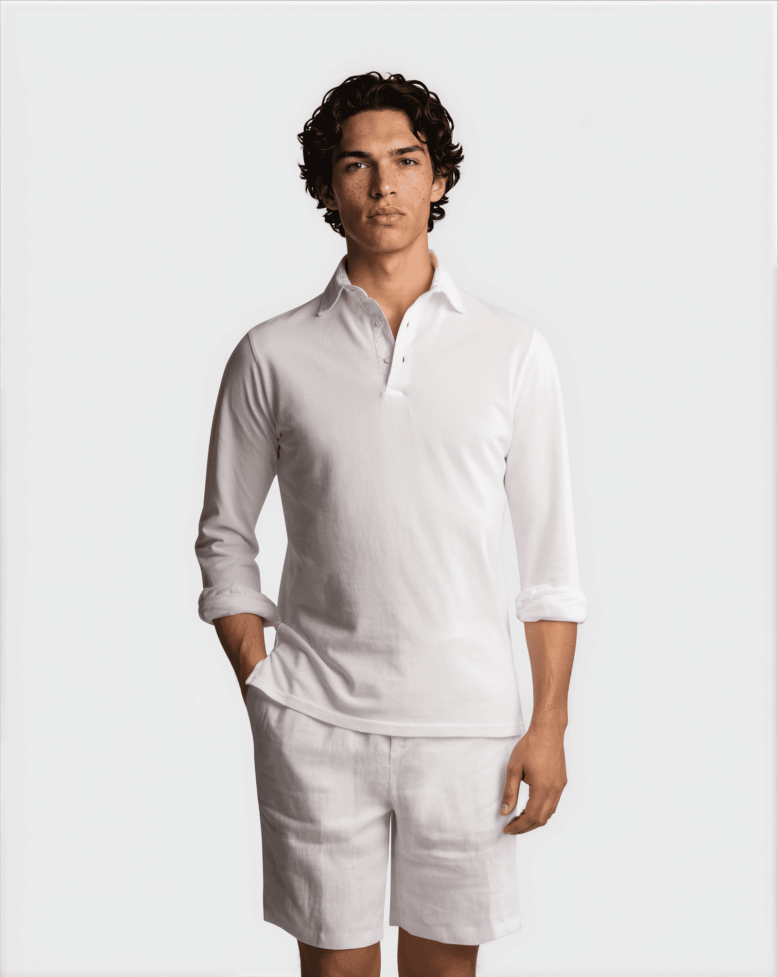 Supima Sport L/S Polo White