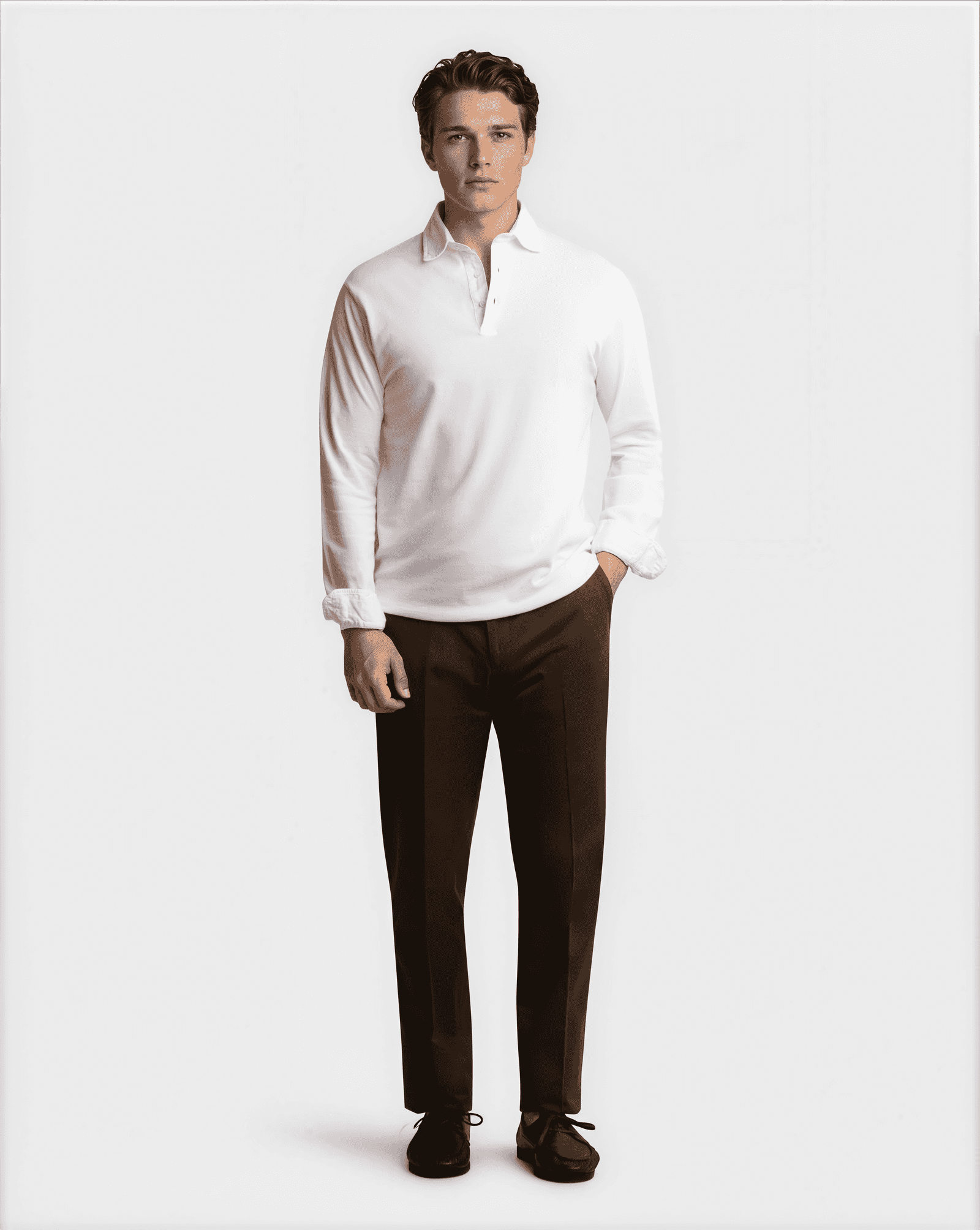 Supima Sport L/S Polo White