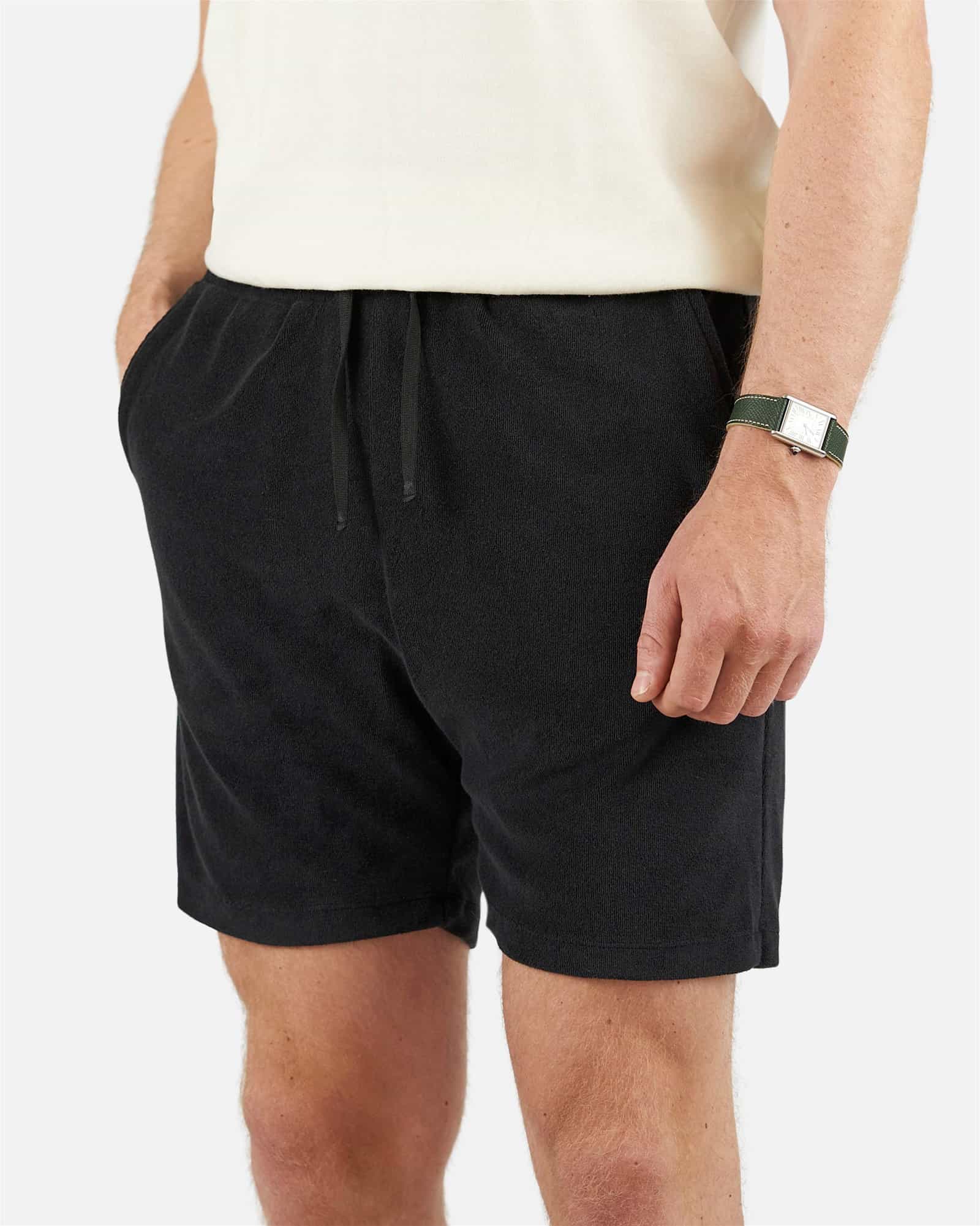 Cotton Terry Shorts Black