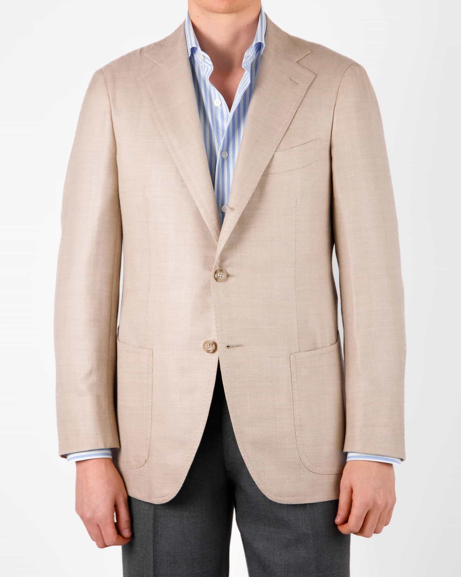 Mod 2 Luxury Herringbone Jacket Beige