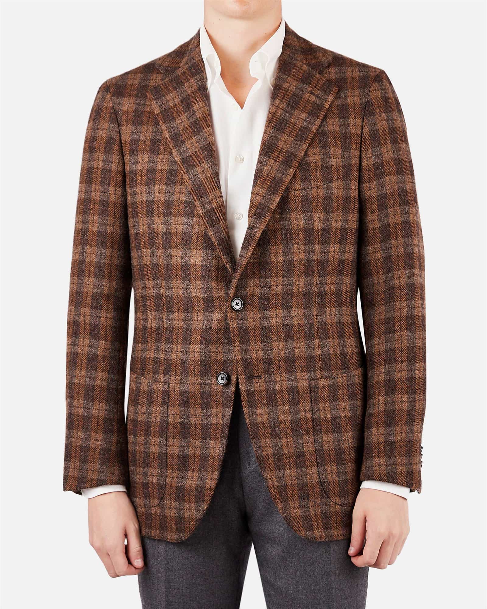 Mod 2 Tweed Check Orange & Brown Brown