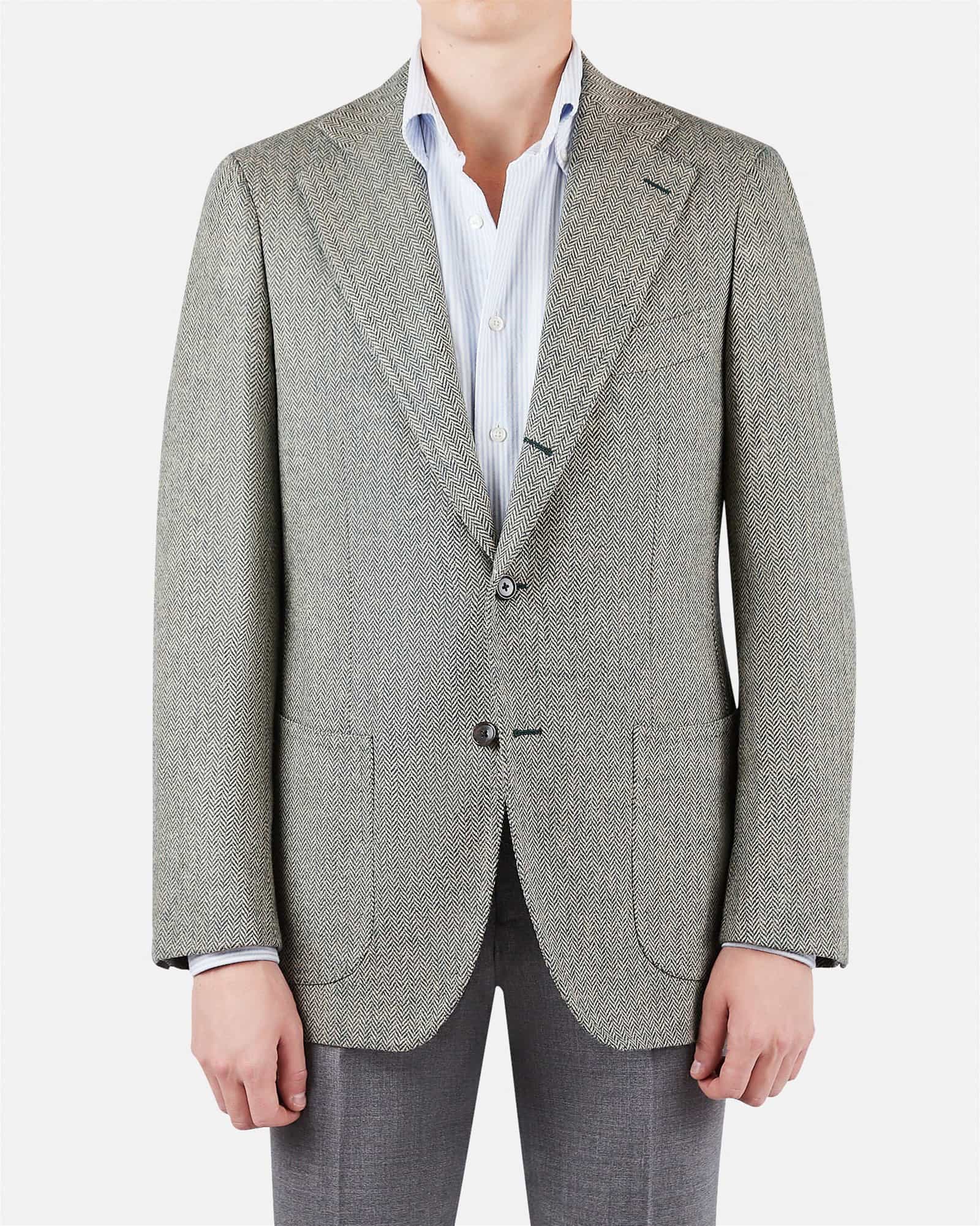Mod 2 Tweed Herringbone Jacket Green