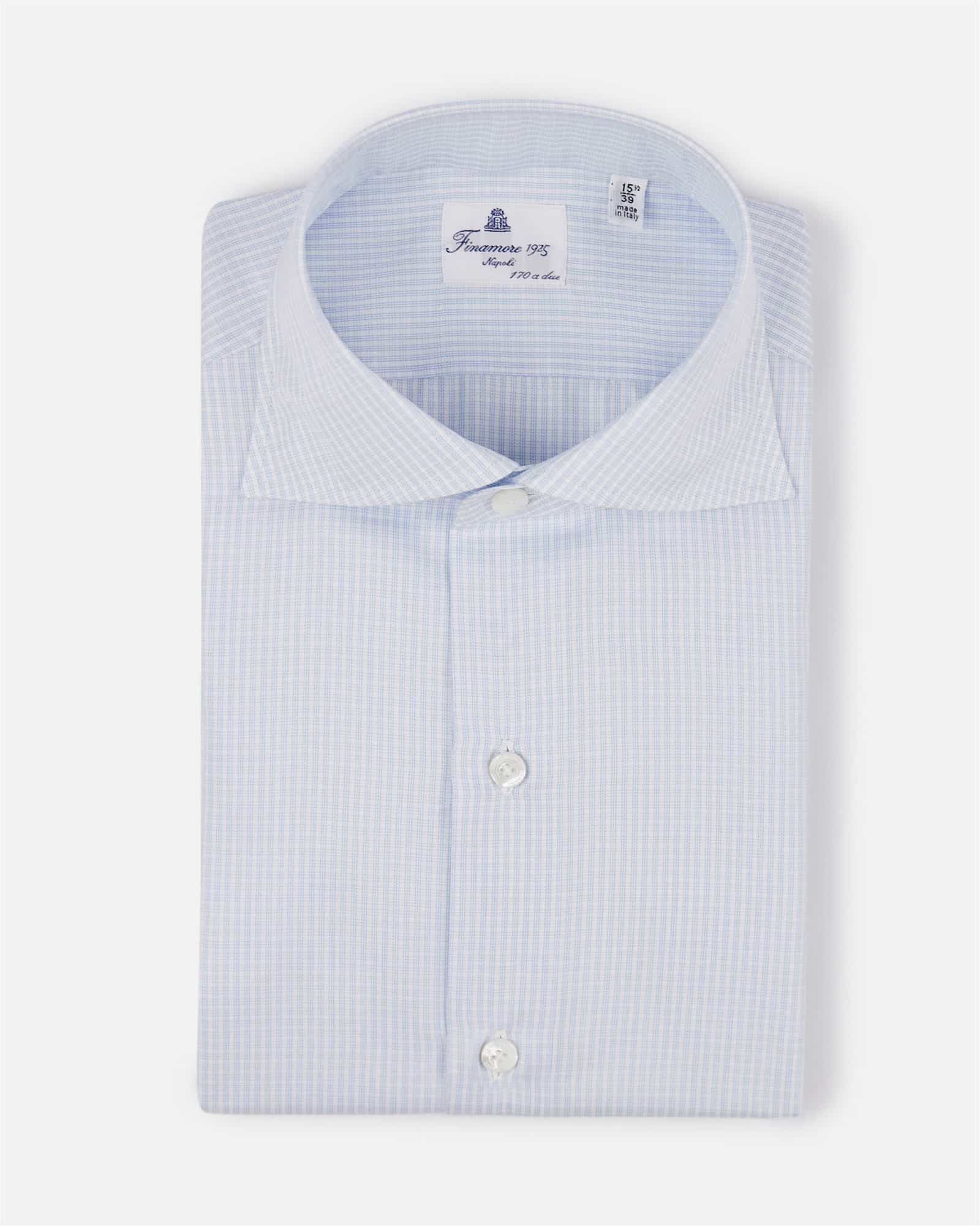 Napoli Fine Check Cutaway Blue