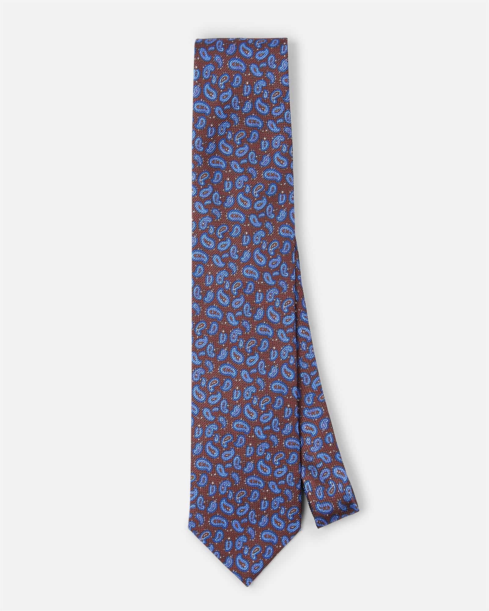 Paisley Silk Tie Brown