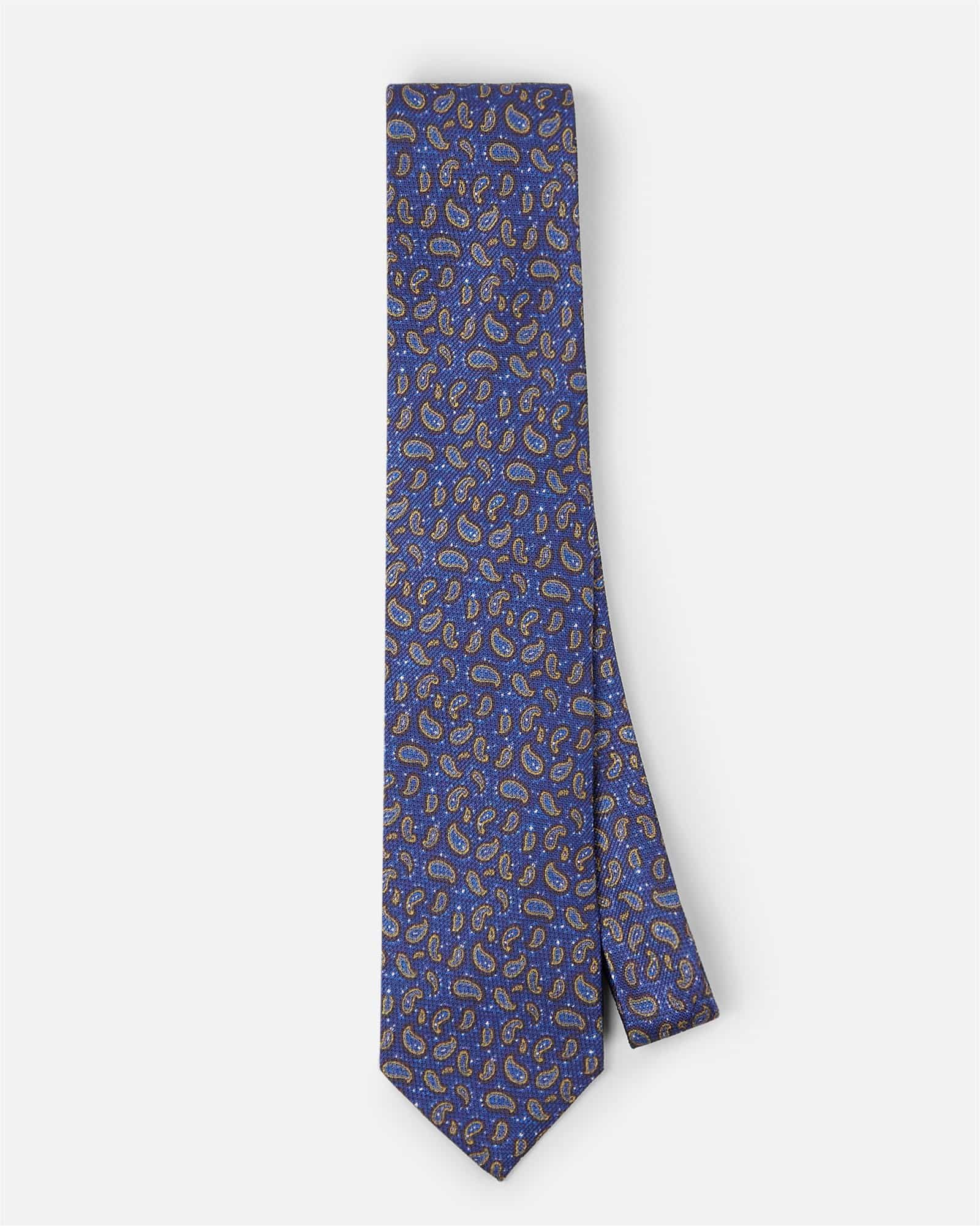 Paisley Silk Tie Navy