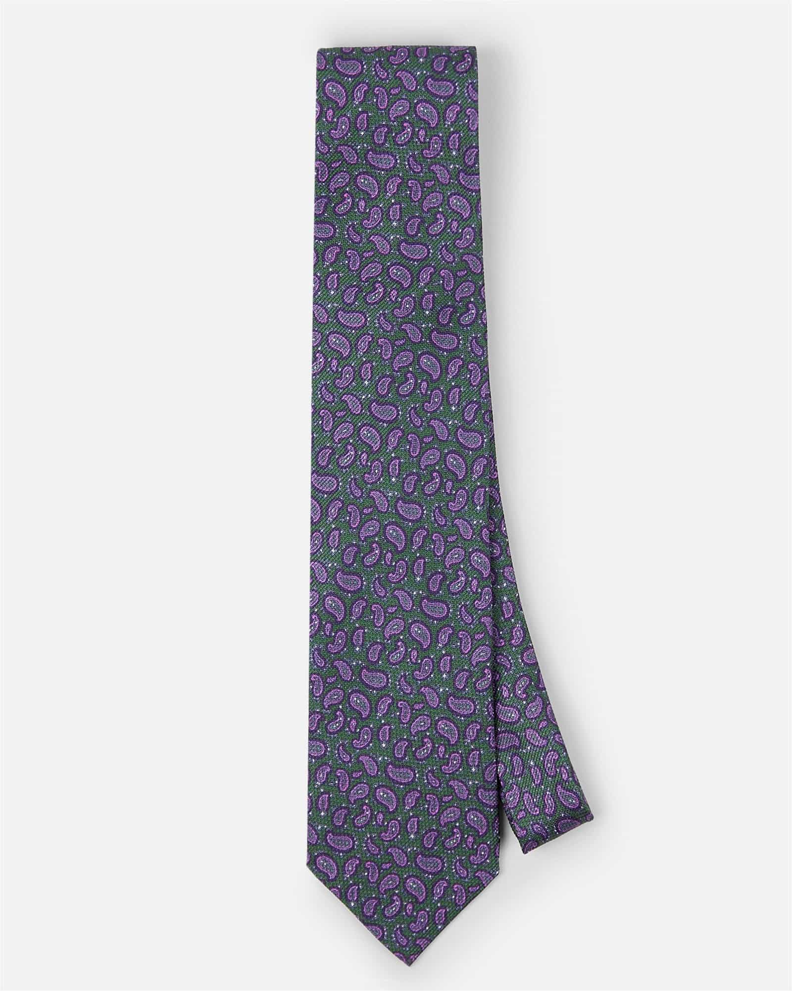 Paisley Silk Tie Green