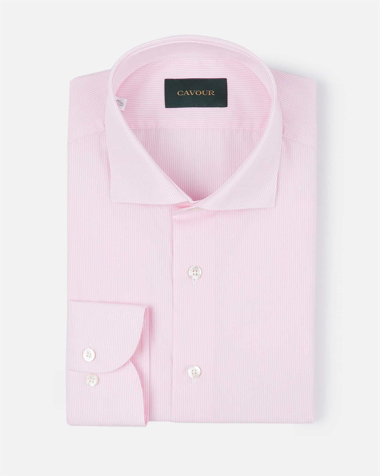 Popline Small Striped Shirt Pink