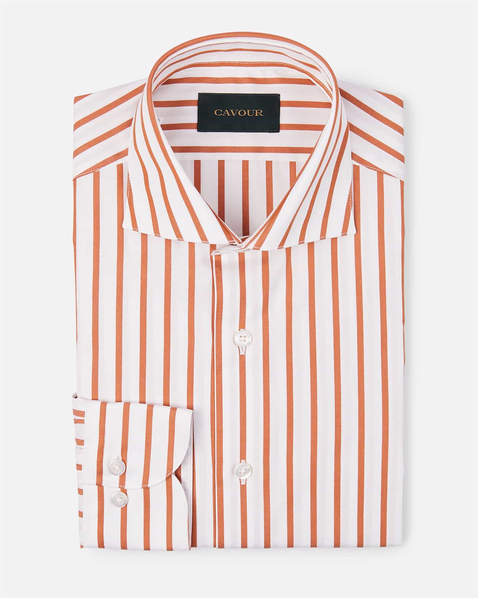 Popline Reverse Stripe Shirt Orange