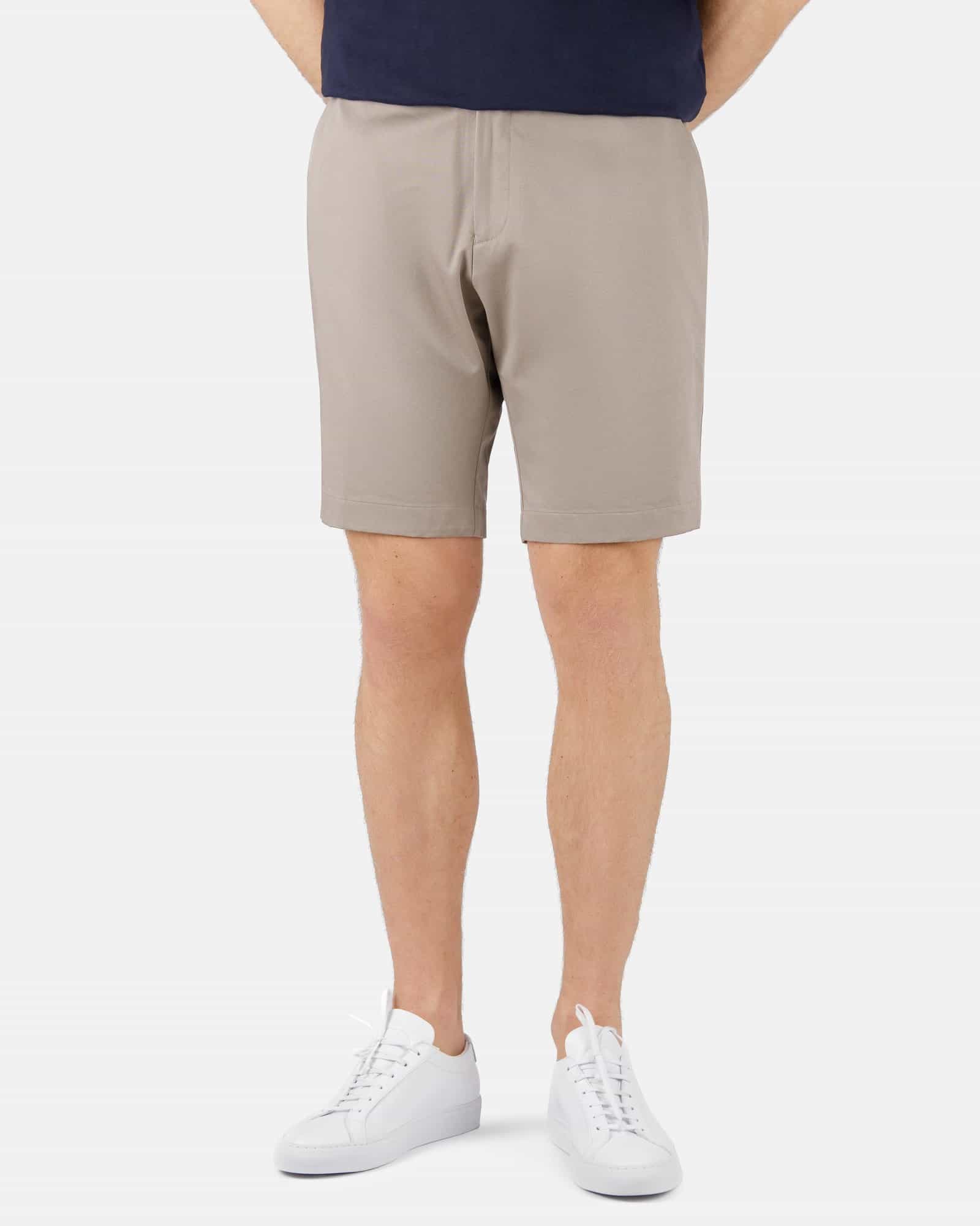 Plain Cotton Shorts Taupe