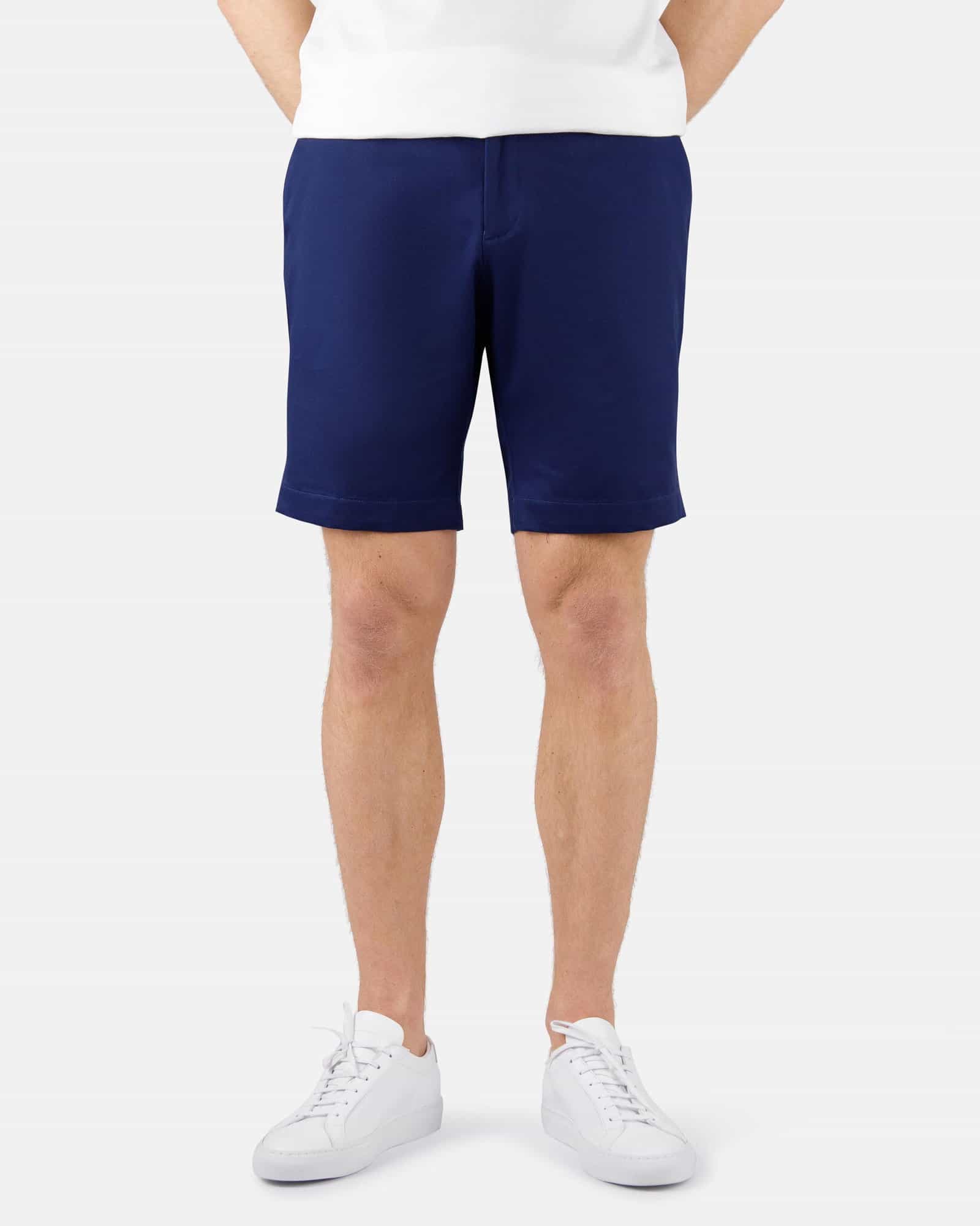 Plain Cotton Shorts Blue
