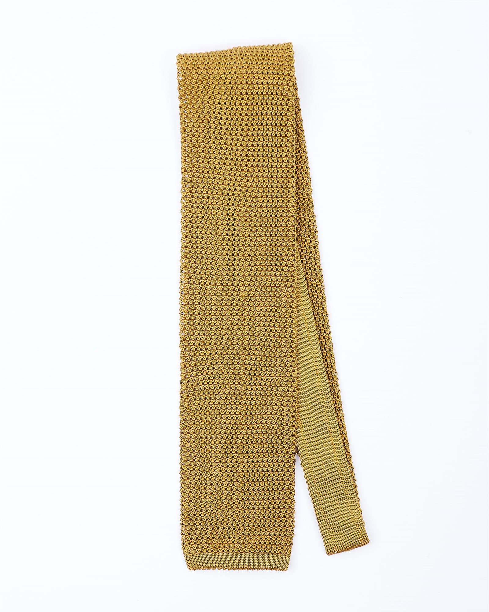 Knit Silk Tie Gold
