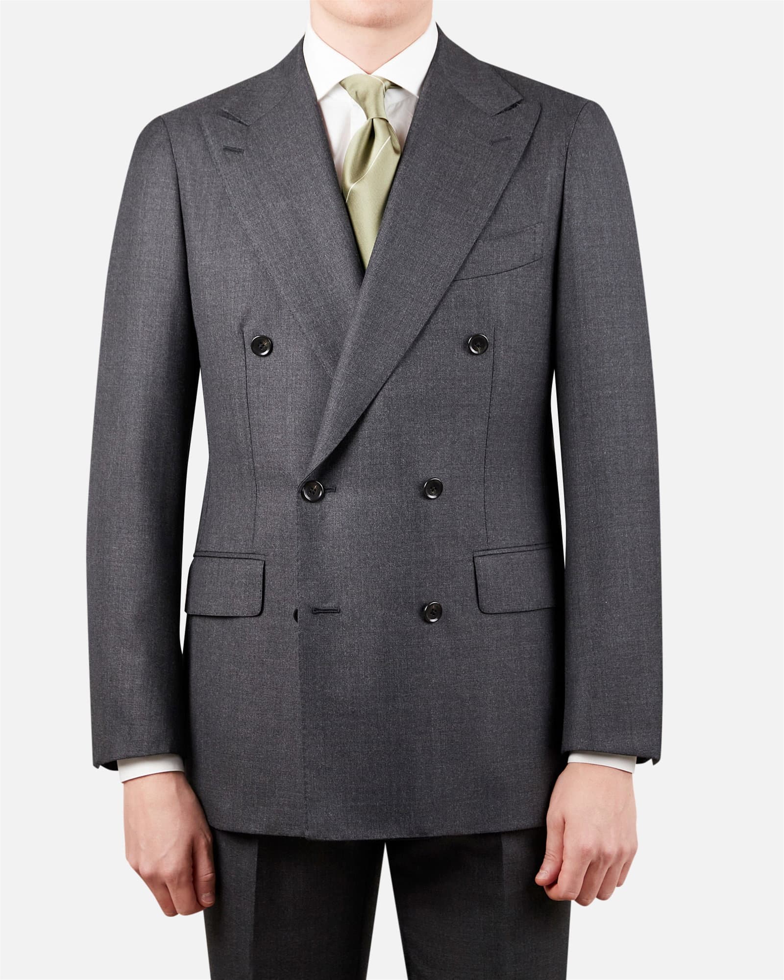 Mod 2 Double Breasted Heavy Worsted Wool Jacket Grey