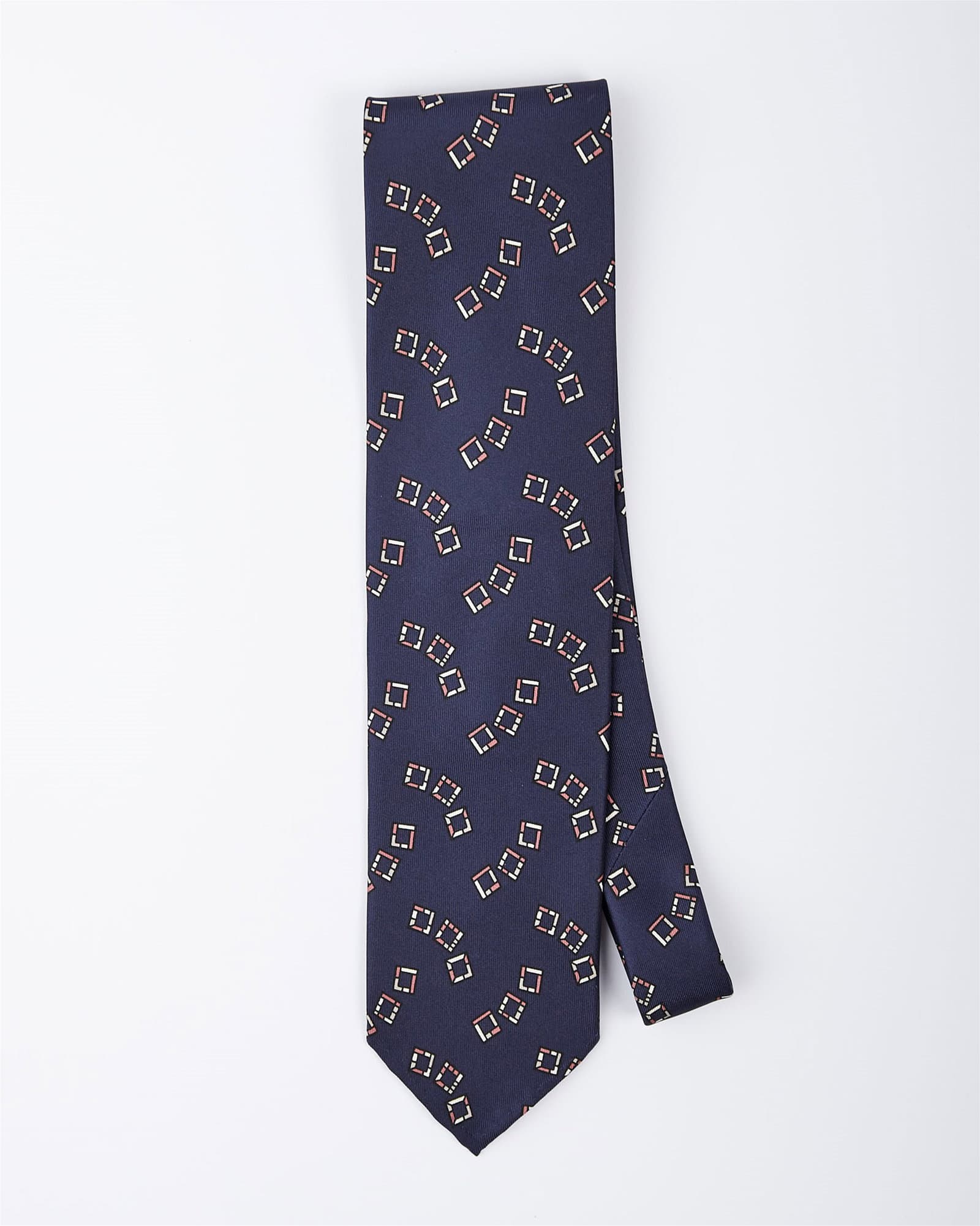 Squares Print Navy