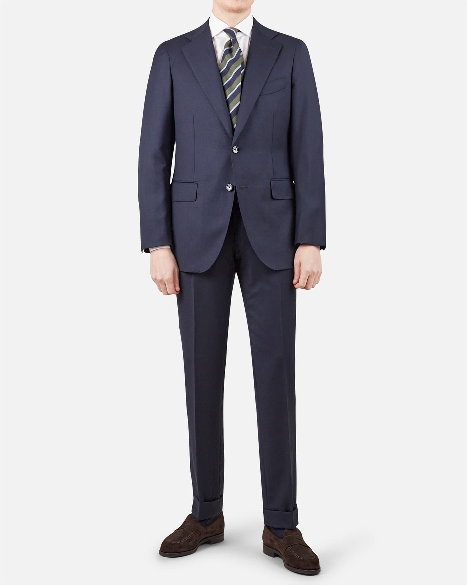 Mod 2 Open Weave Suit Flat Front Trouser Navy
